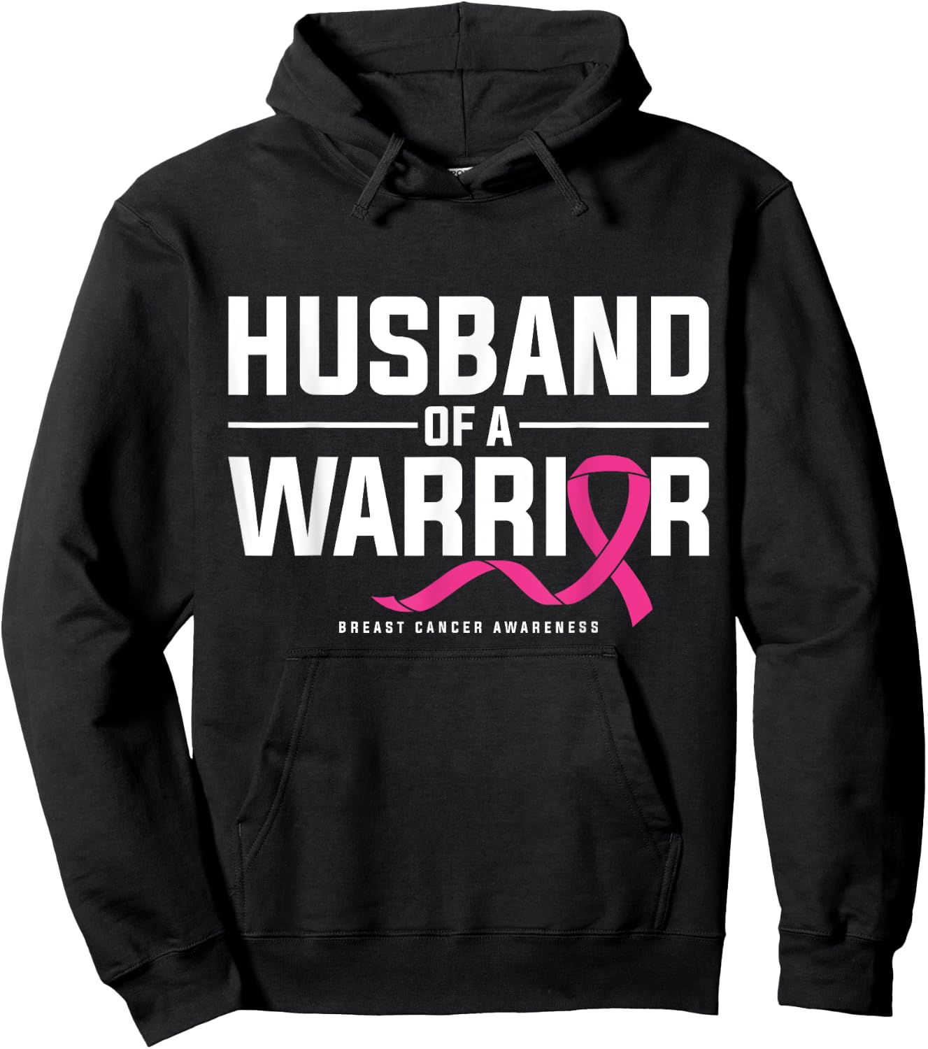 Husband Of A Warrior Breast Cancer Awareness Hoodie - Hoodie | Black
