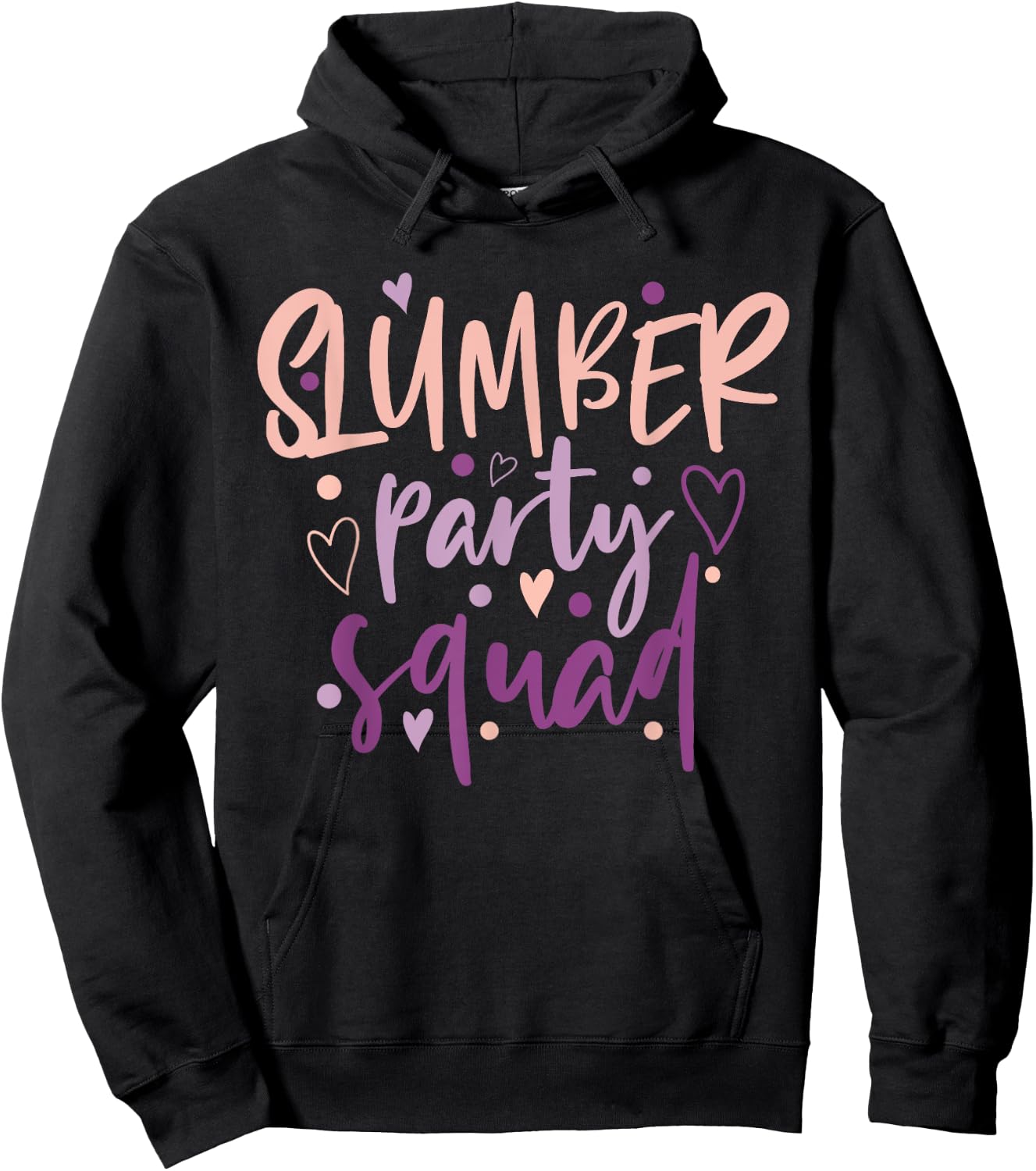 Girls Slumber Party Squad Sleepover Pajama Nails & Make up Hoodie - Hoodie | Black