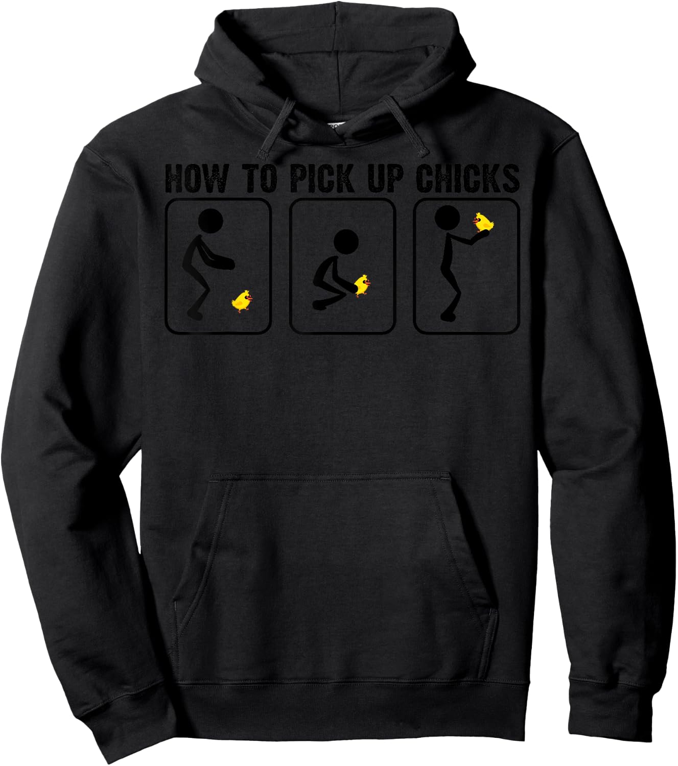 Funny How To Pick Up Chicks Gift Cool Chicken Jokes Hoodie - Hoodie | Black