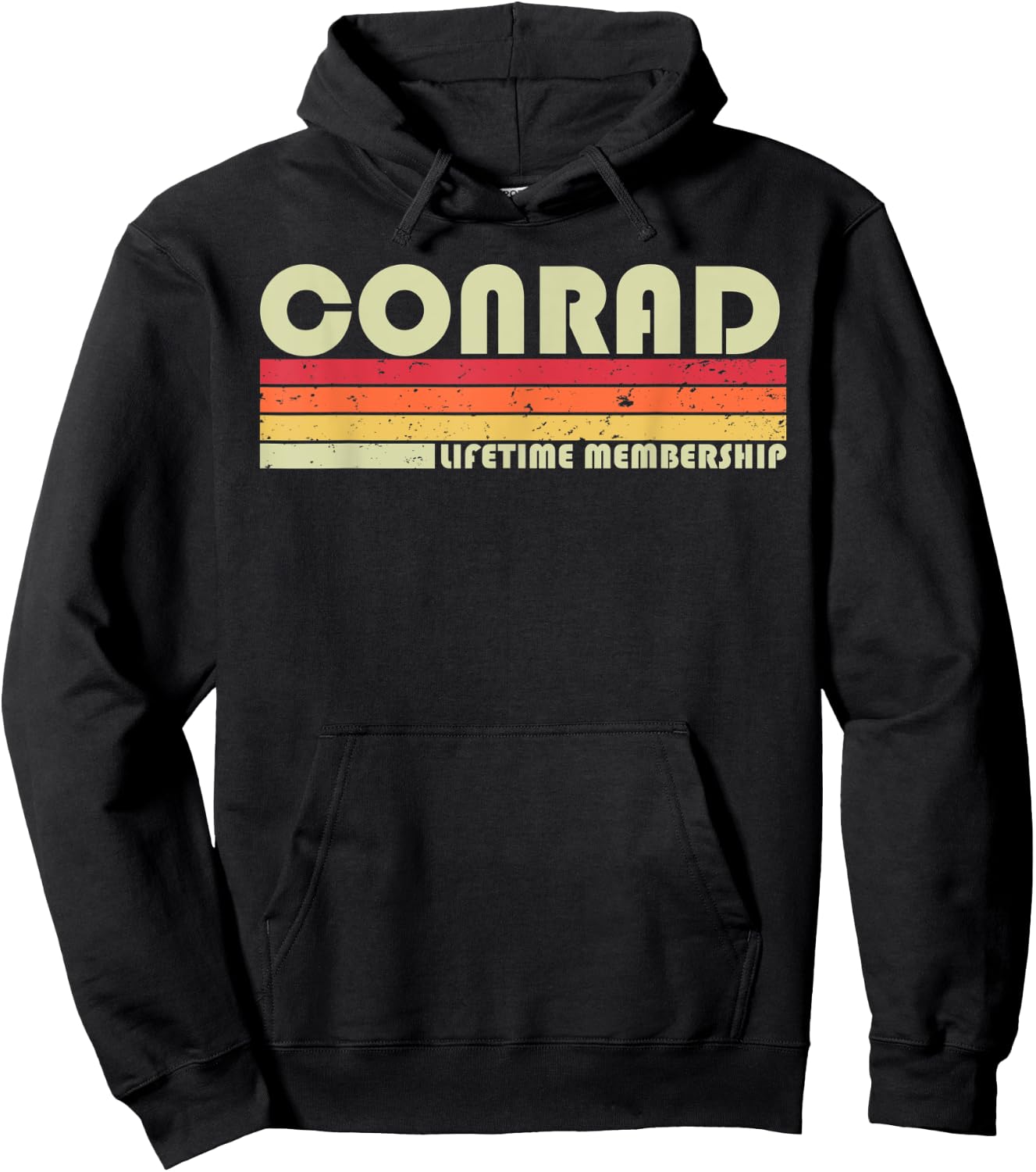 CONRAD Surname Funny Retro Vintage 80s 90s Birthday Reunion Hoodie - Hoodie | Black