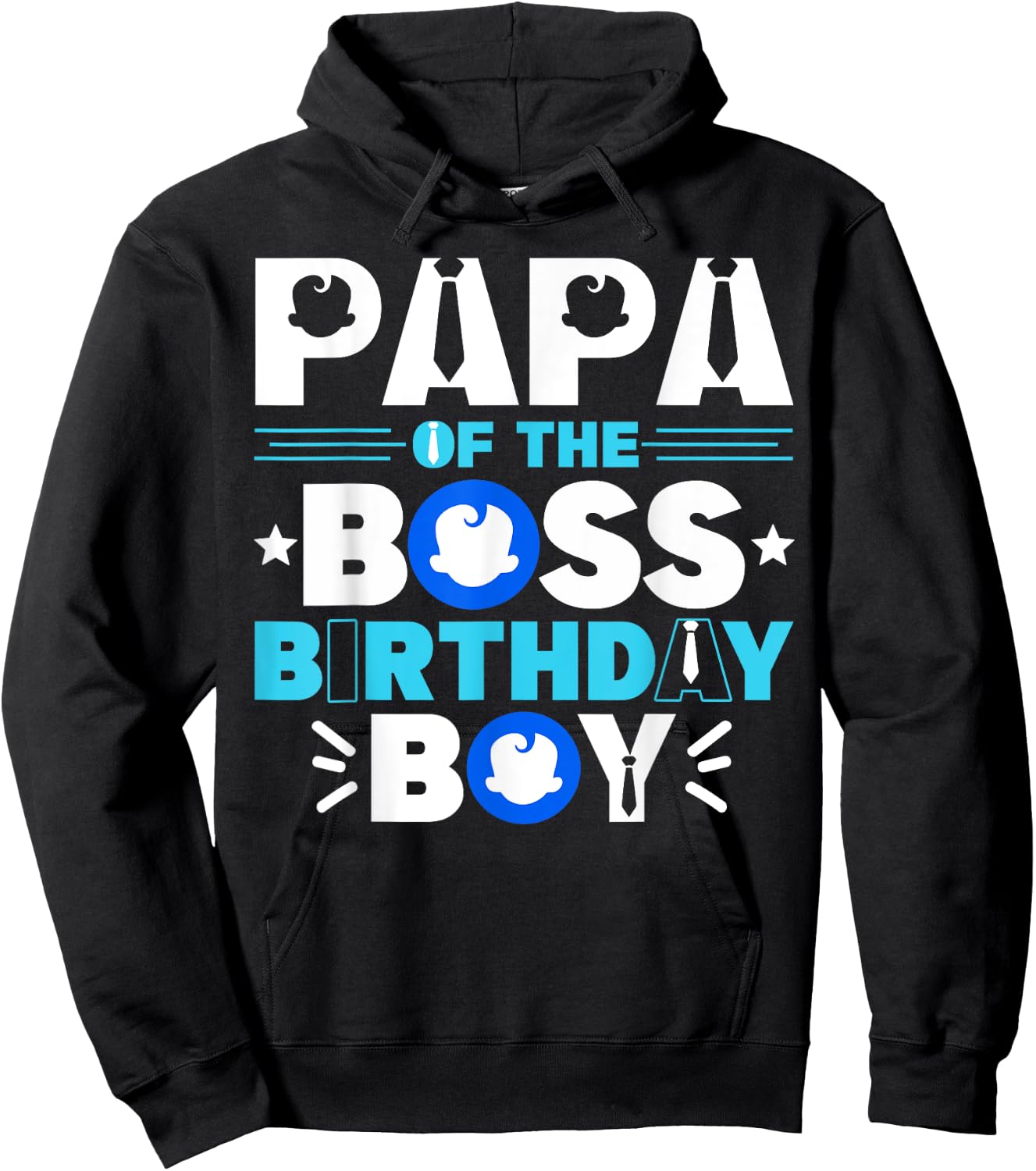 Papa Of The Boss Birthday Boy Baby Decor Family Matching Hoodie - Hoodie | Black