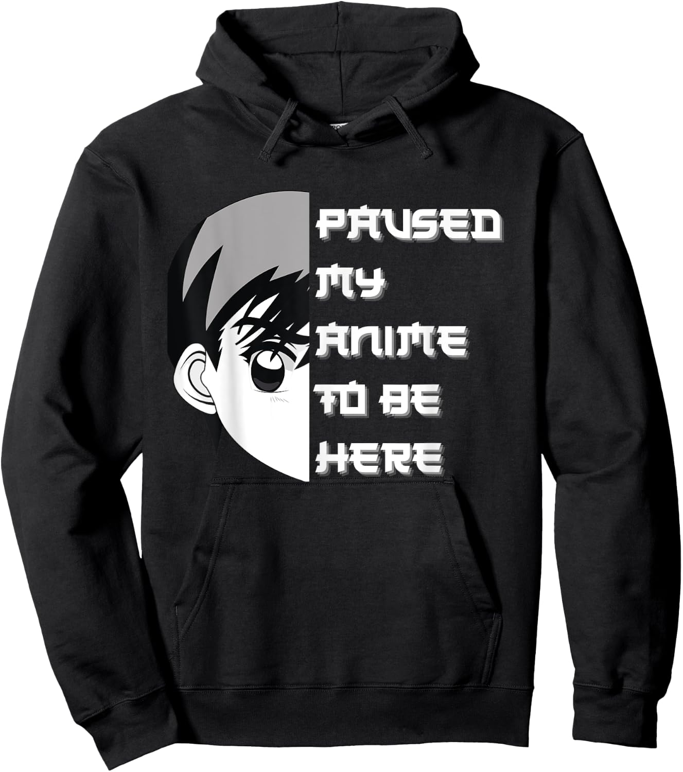 I Paused My Anime To Be Here Hoodie - Hoodie | Black