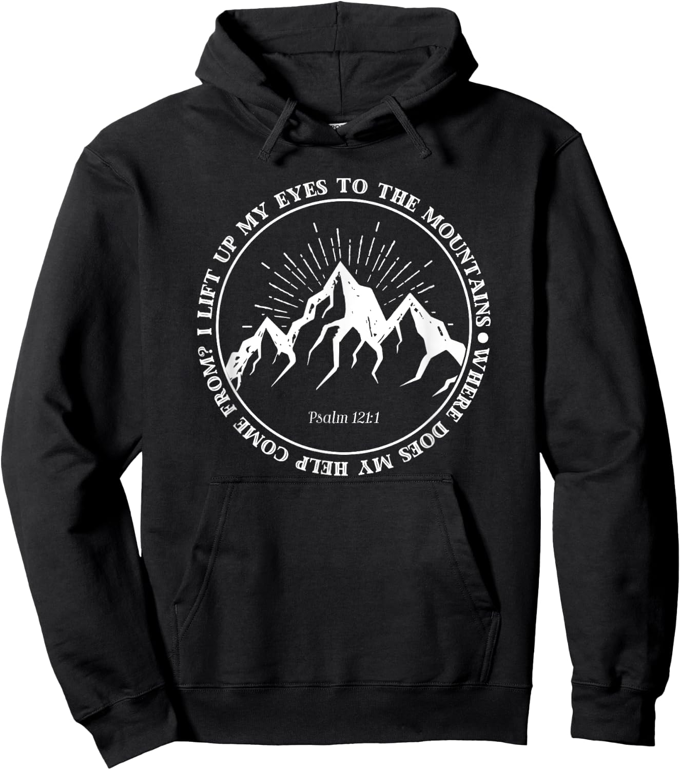 I lift up my eyes to the mountains Psalm 121:1 Bible Faith Hoodie - Hoodie | Black
