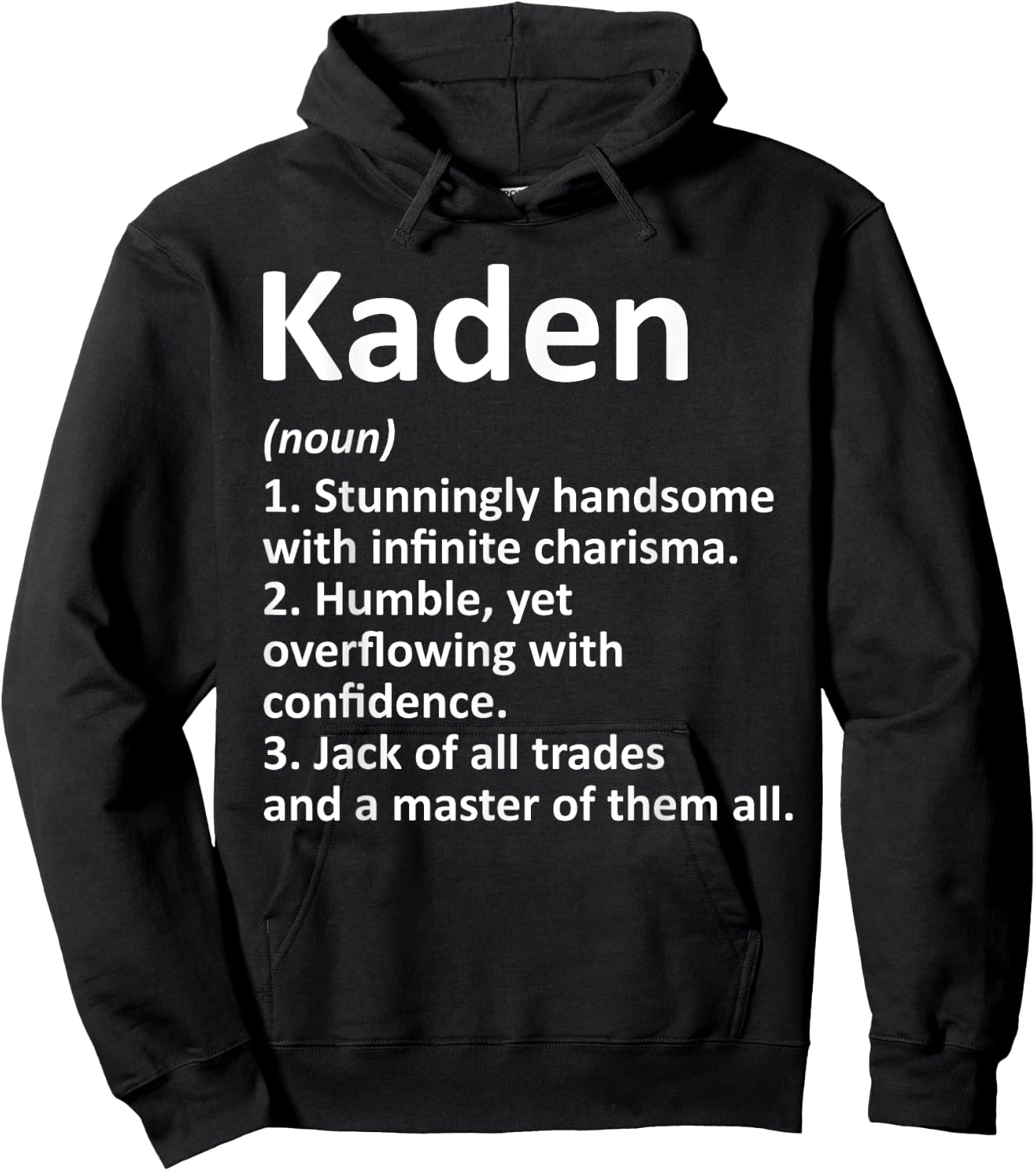 KADEN Definition Personalized Name Funny Birthday Gift Hoodie - Hoodie | Black