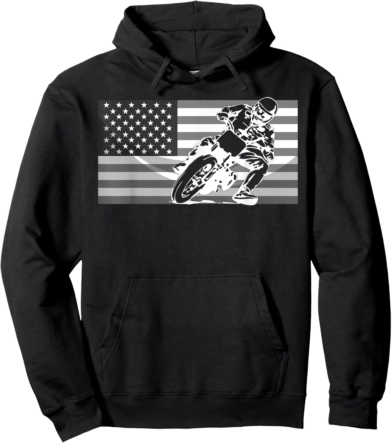Funny American Flat Track Motorcycle Gift Cool Bike Rider Hoodie - Hoodie | Black