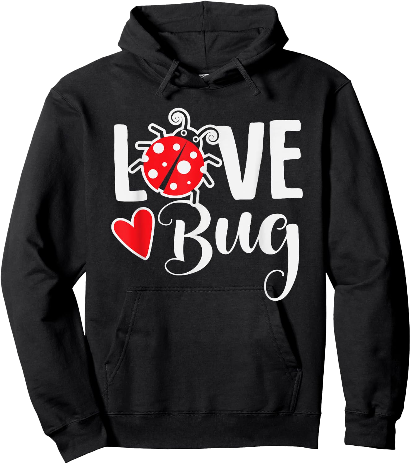 Love Bug Cute Valentine's Day Party Ladybug Hoodie - Hoodie | Black