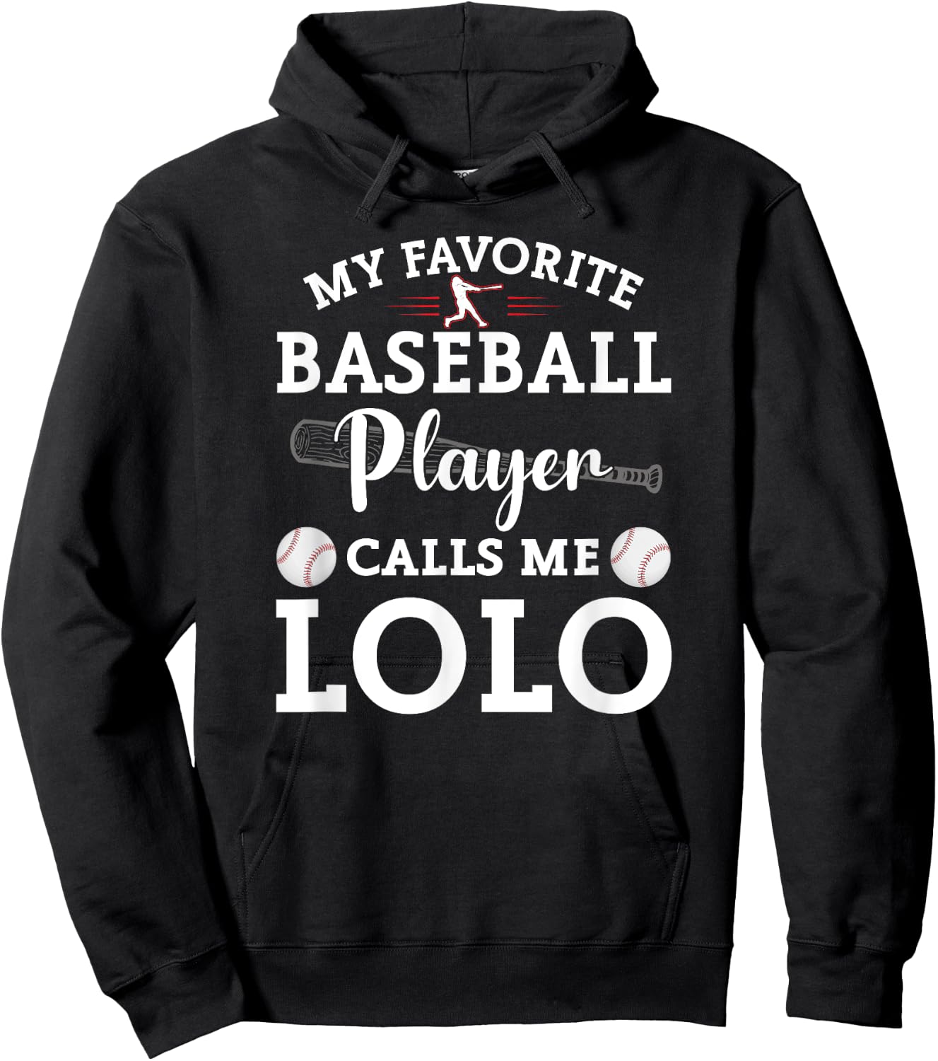 My Favorite Baseball Player Calls Me Lolo Baseball Hoodie - Hoodie | Black
