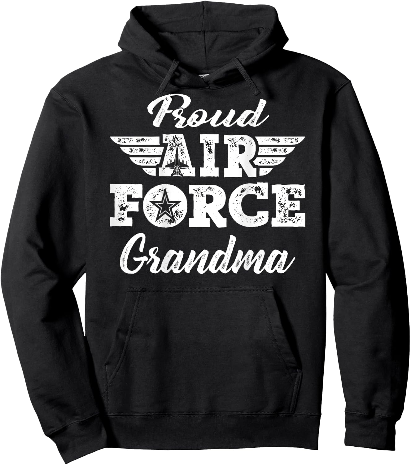 Proud US Air Force Grandma Military Family Grandmother Gifts Hoodie - Hoodie | Black