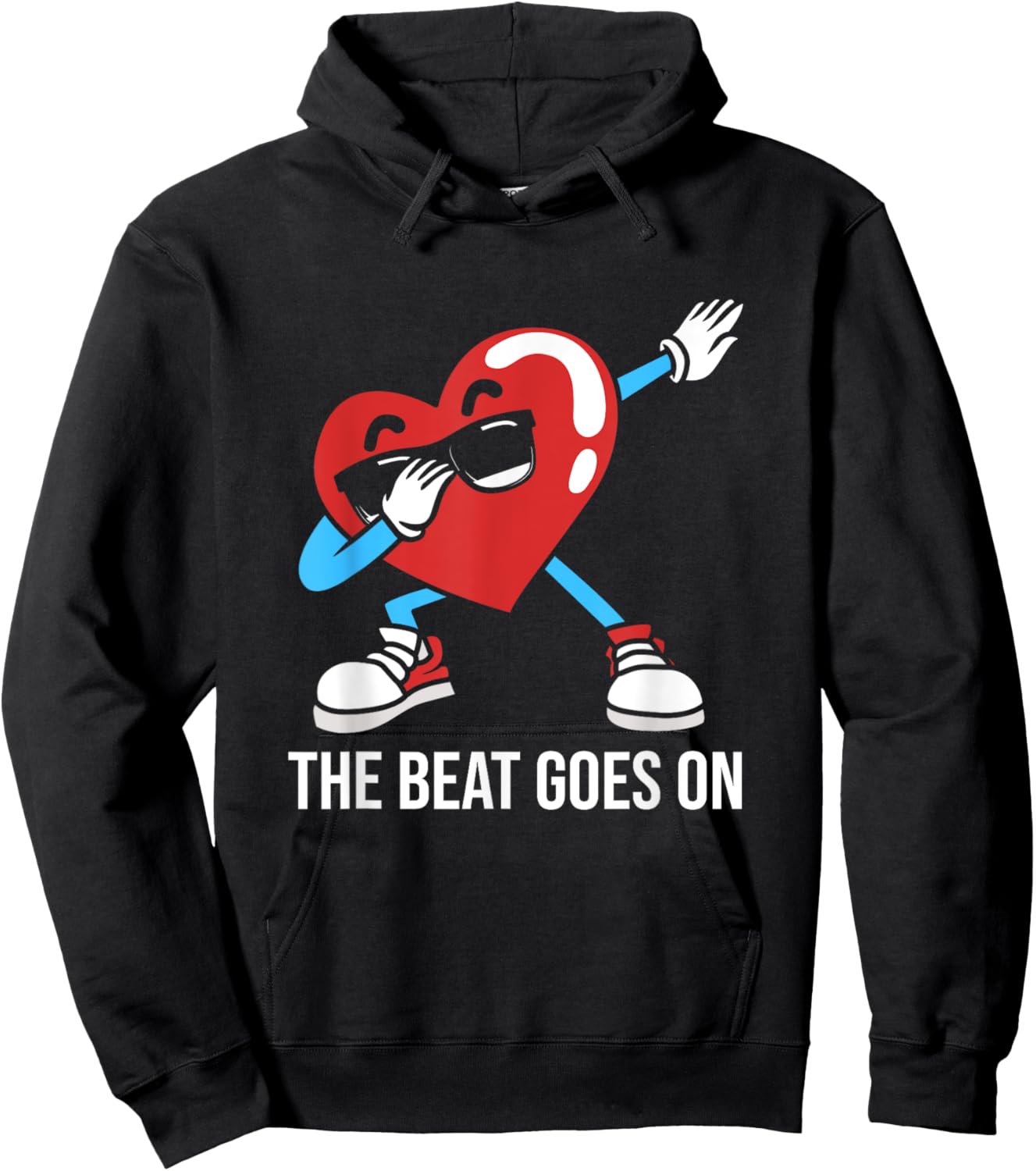 Funny Heart Attack Survivor Dabbing Heart The Beat Goes On Hoodie - Hoodie | Black