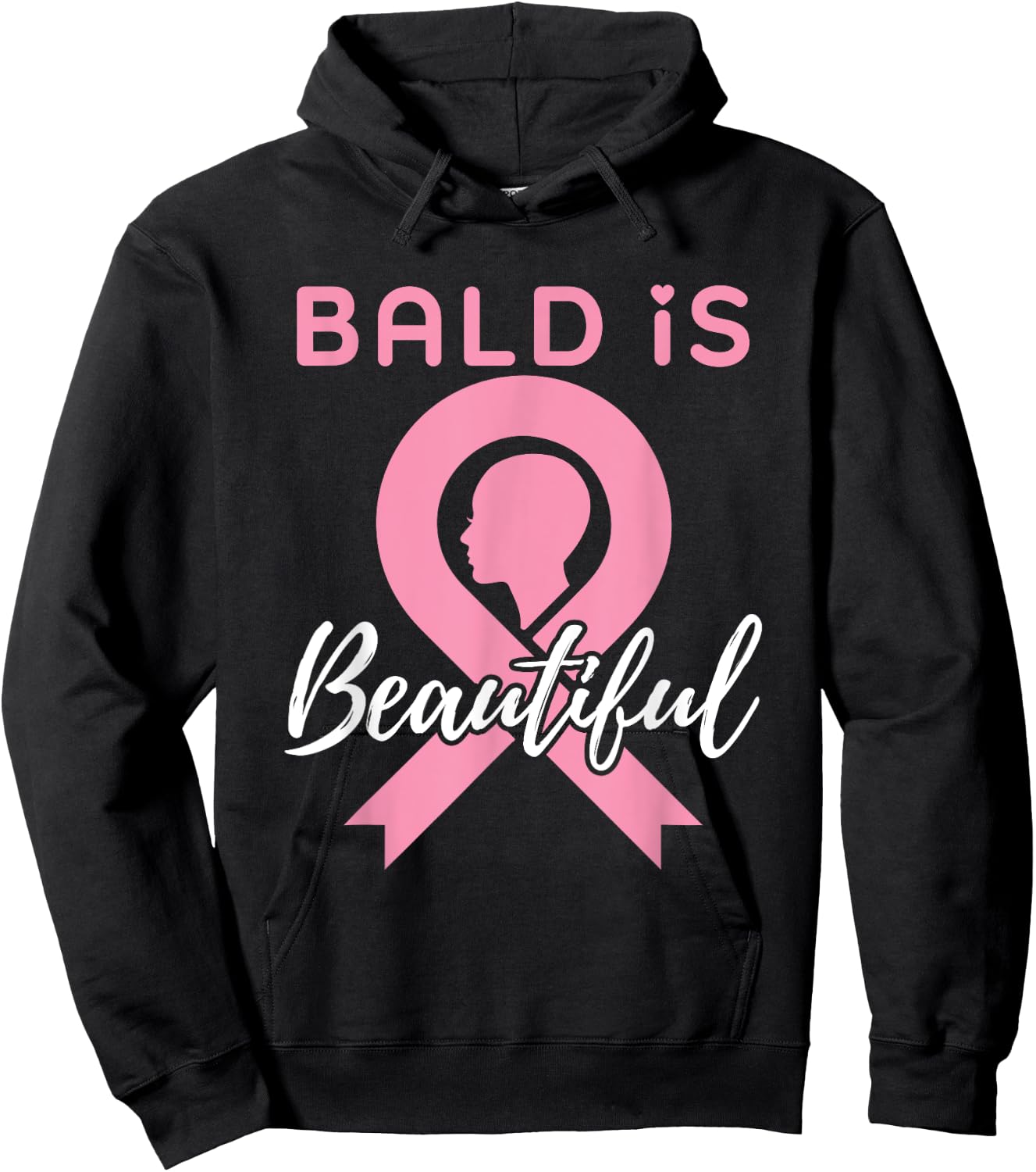 Breast Cancer Awareness Bald Is Beautiful Warrior Fighter Hoodie - Hoodie | Black