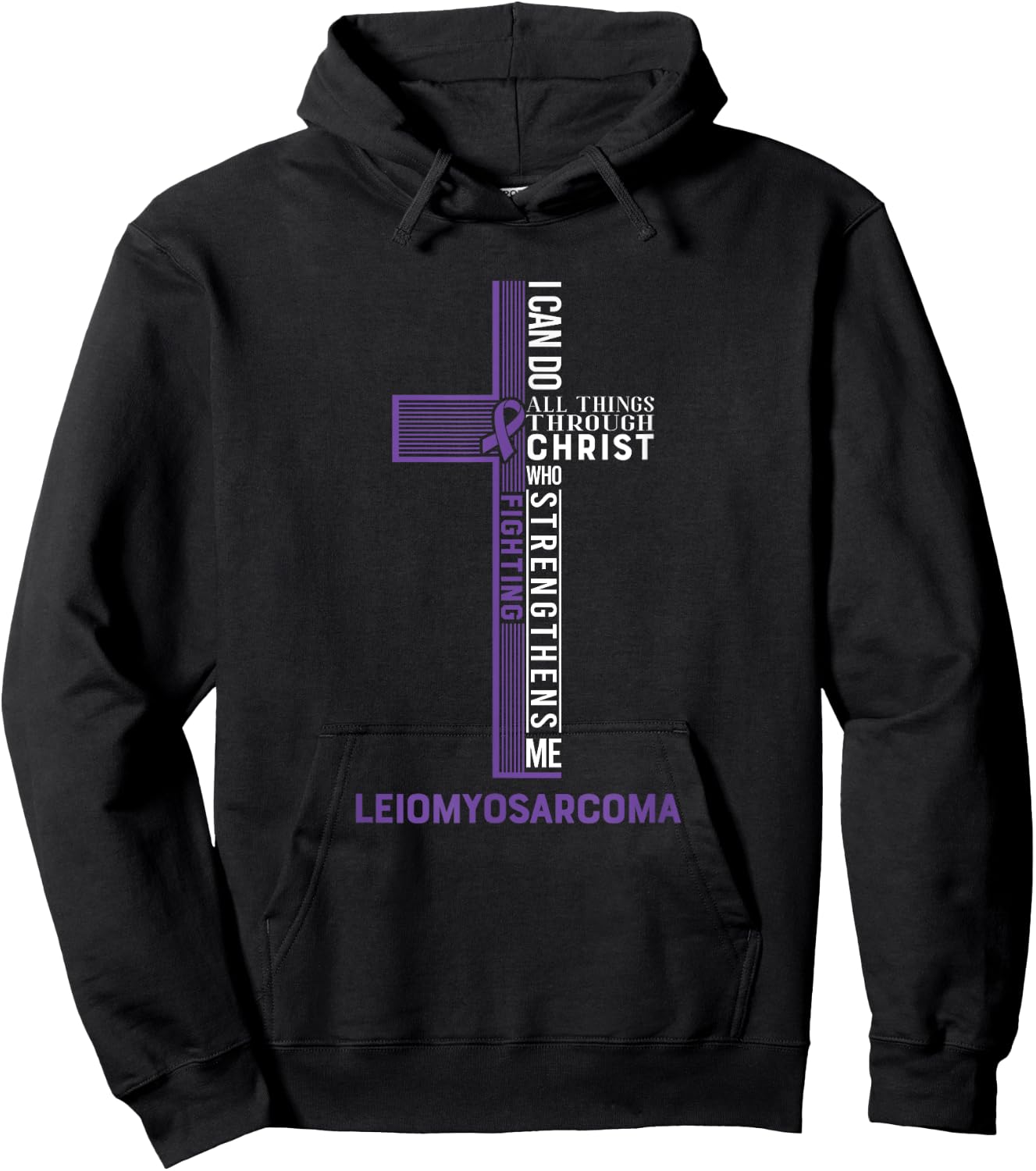 Leiomyosarcoma Fight Cancer Ribbon Hoodie - Hoodie | Black