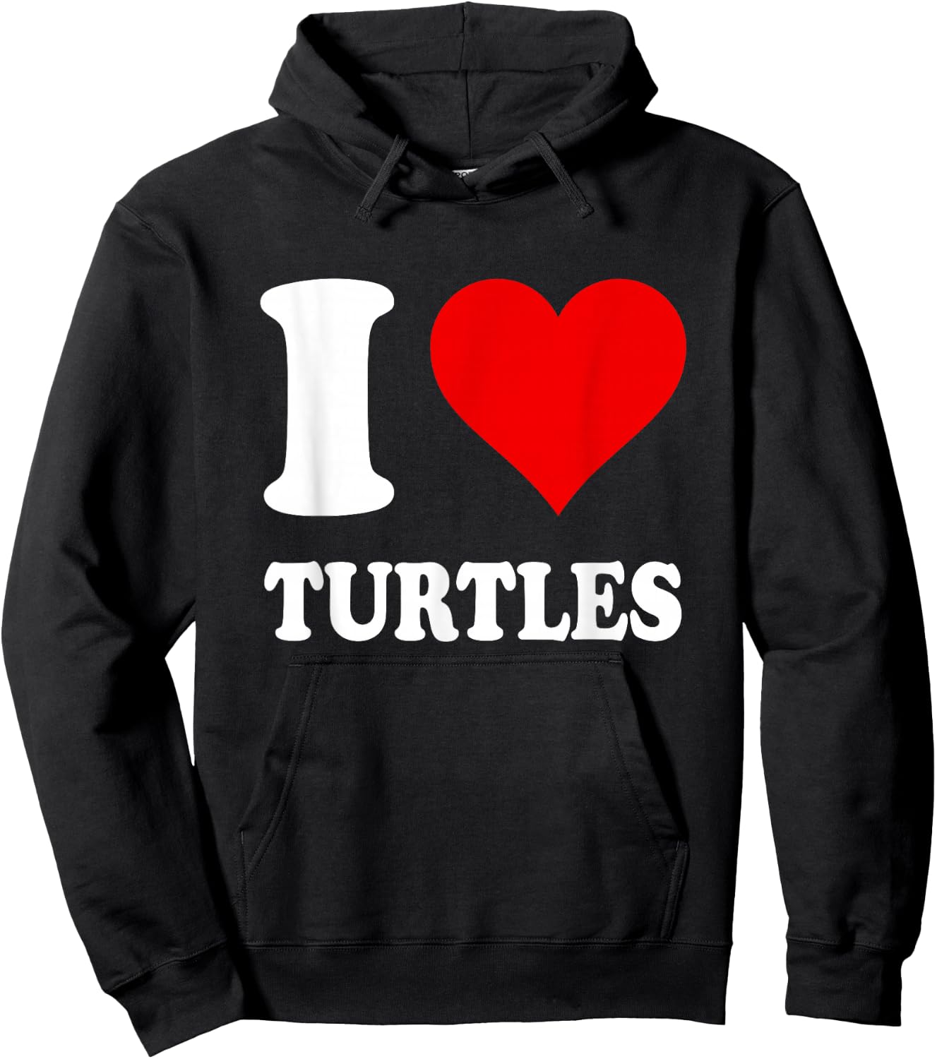 Red Heart I Love Turtles Hoodie - Hoodie | Black