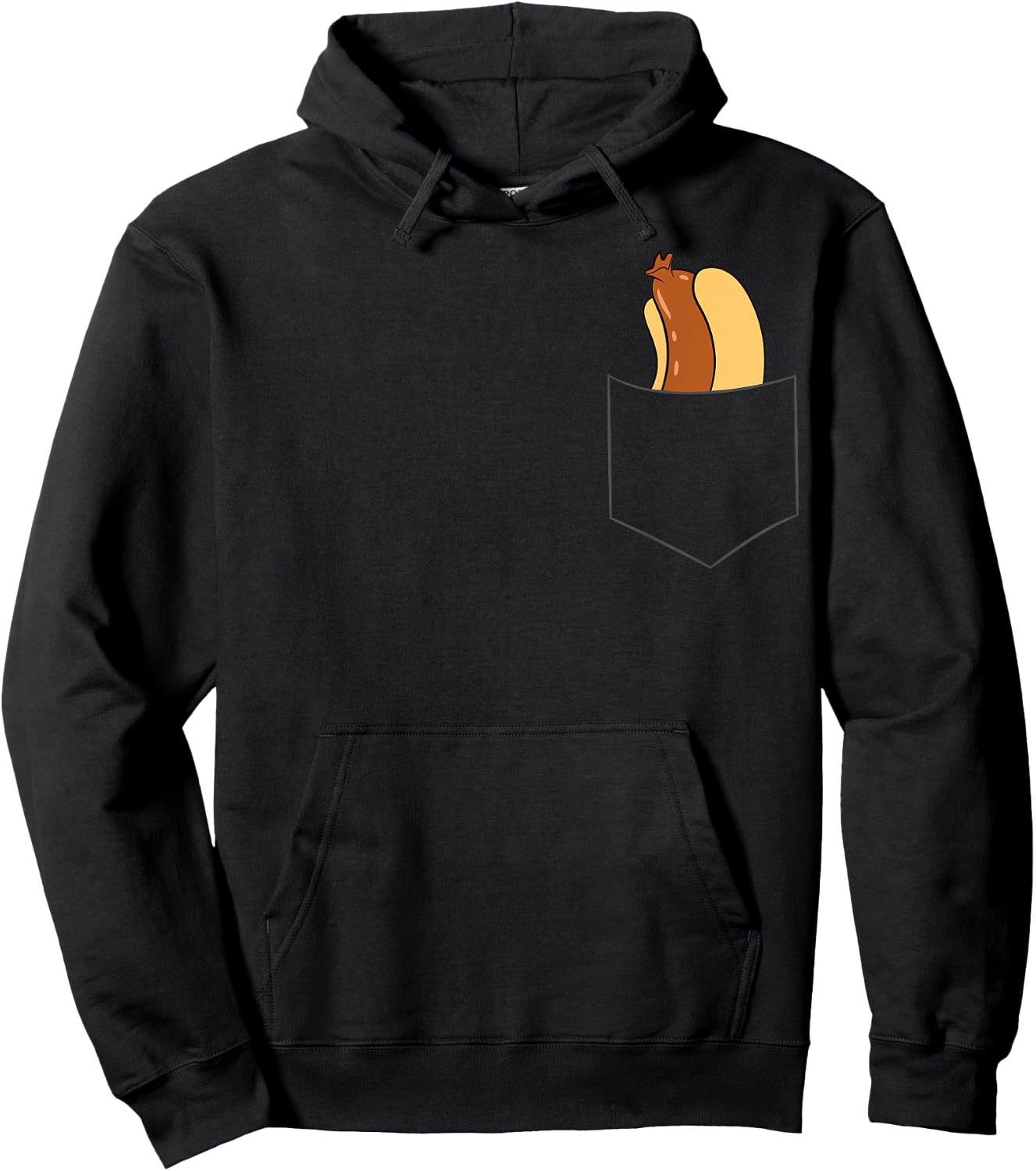 Funny Hotdog in A Pocket Love Hotdog Pocket Hot Dog Hoodie - Hoodie | Black