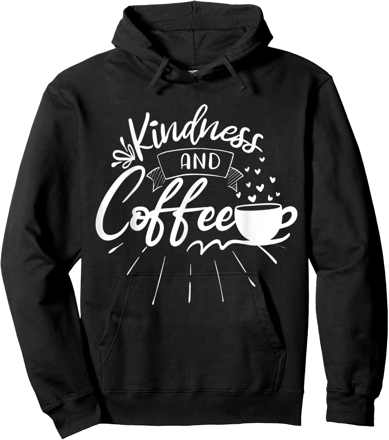 Kindness And Coffee Graphic Blessed Inspirational Teacher Women Kids Hoodie - Hoodie | Black