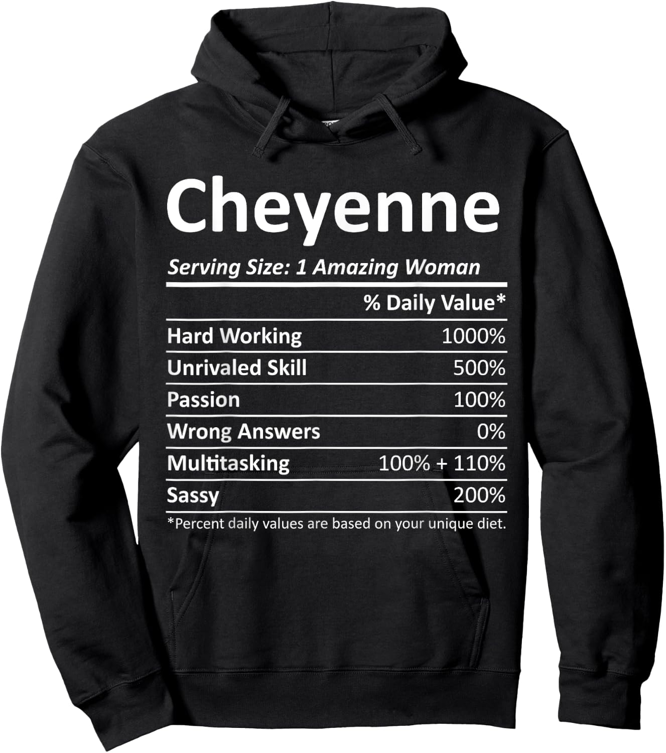 CHEYENNE Nutrition Personalized Funny Christmas Name Gift Hoodie - Hoodie | Black