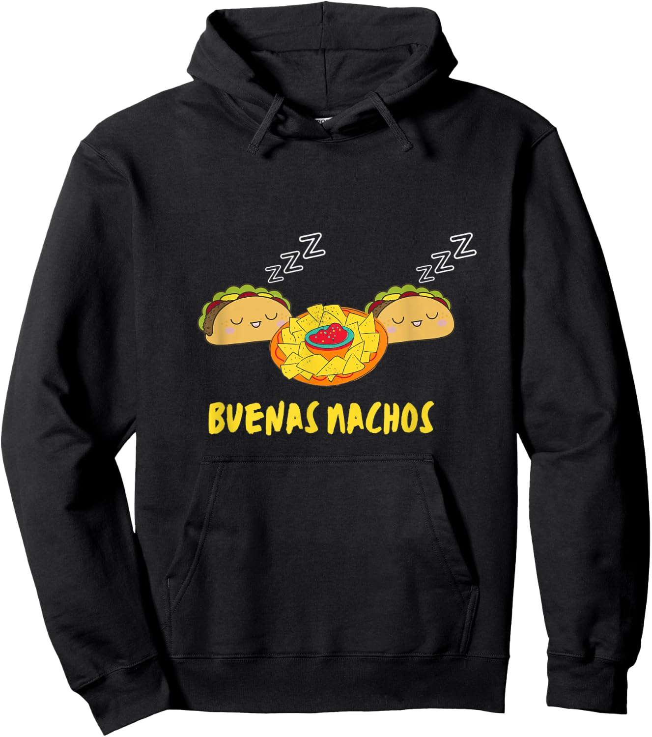 Buenas Nachos Funny Buenas Noches Taco Design Men Women Kids Hoodie - Hoodie | Black