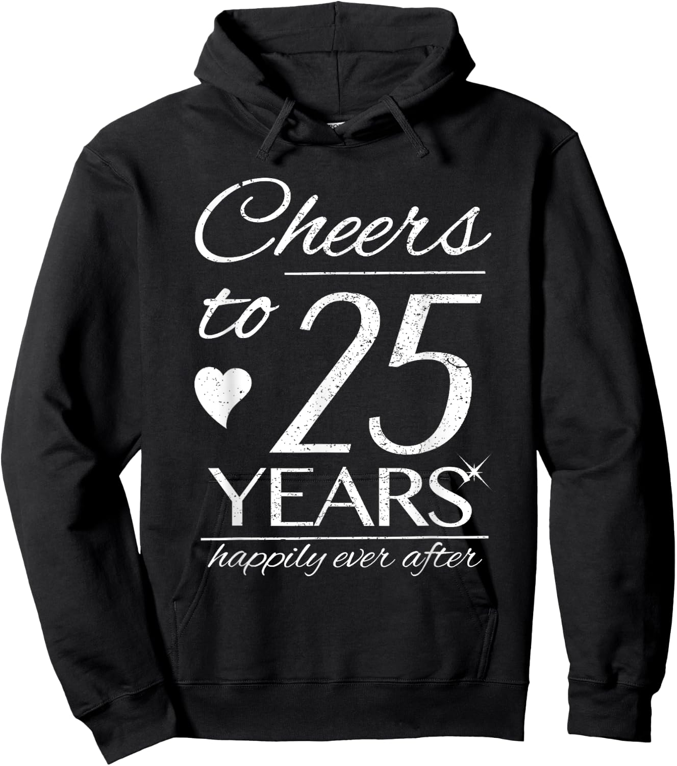 Cheers To 25 Years Married Couples 25th Wedding Anniversary Hoodie - Hoodie | Black