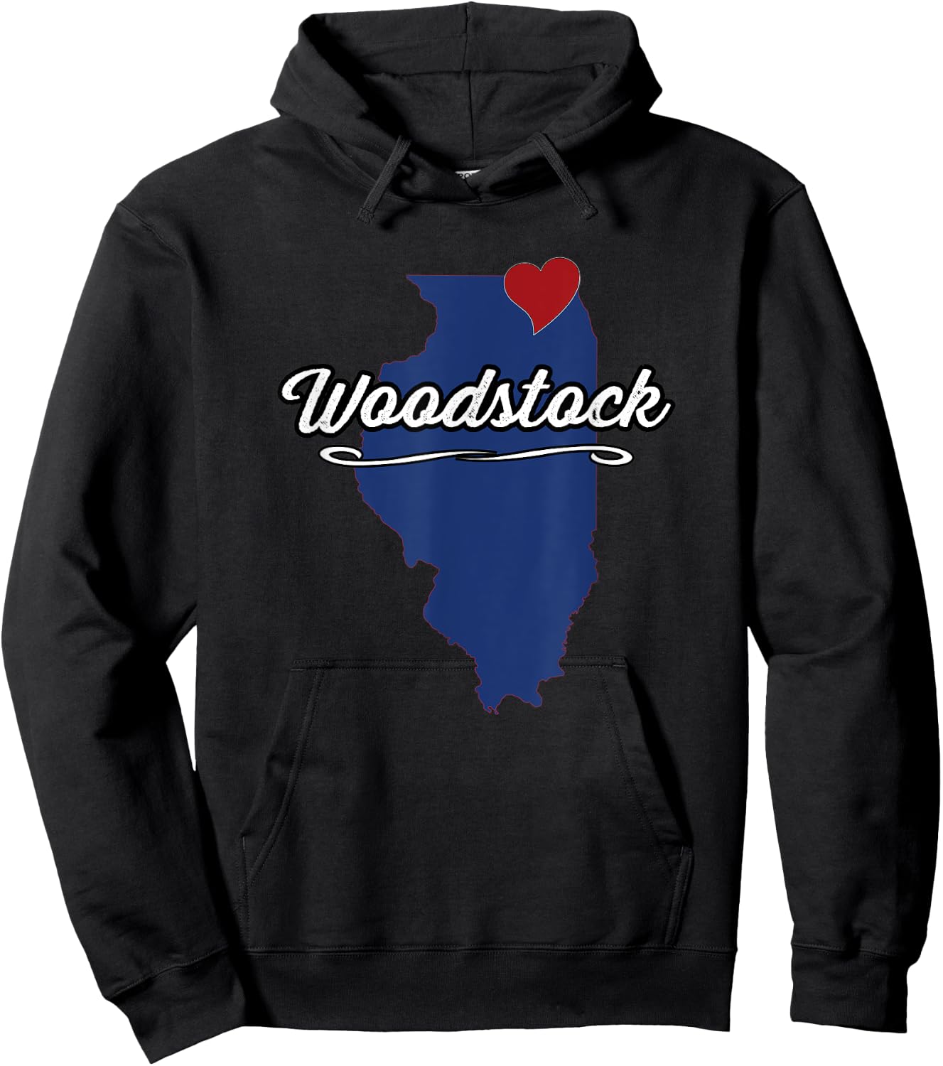 City of Woodstock Illinois | IL Town - Novelty Merch Gift Hoodie - Hoodie | Black