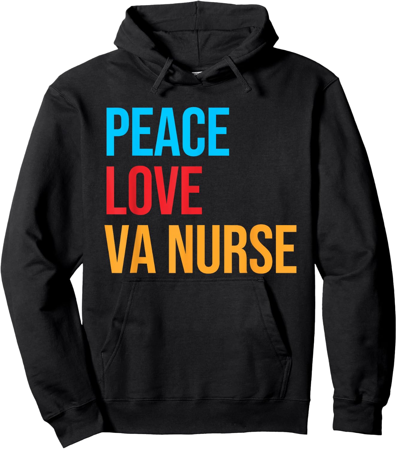 Peace Love VA Nurse Shirt Hoodie - Hoodie | Black