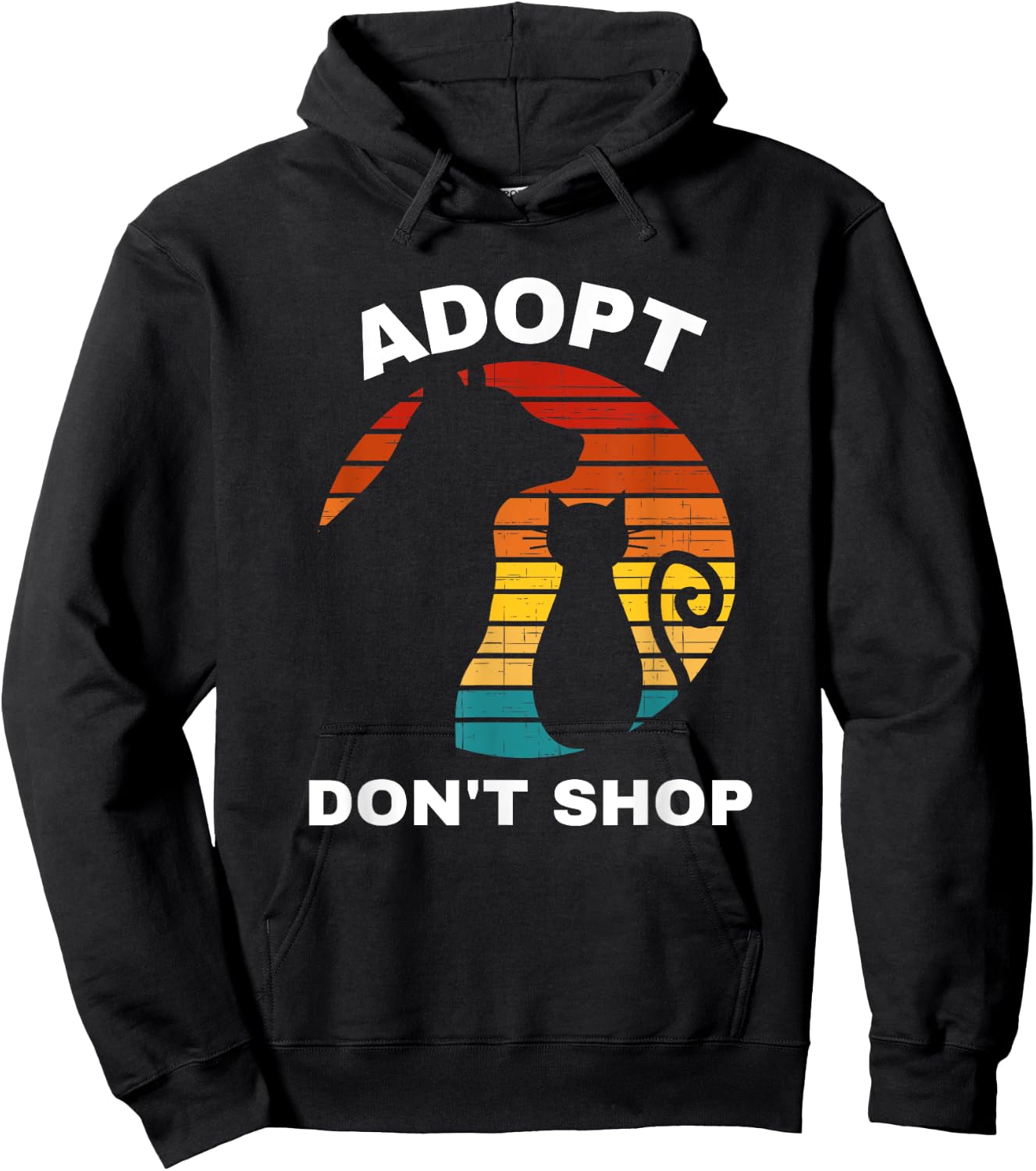 Adopt Don't Shop Gifts | Rescue Cats and Dogs Hoodie - Hoodie | Black