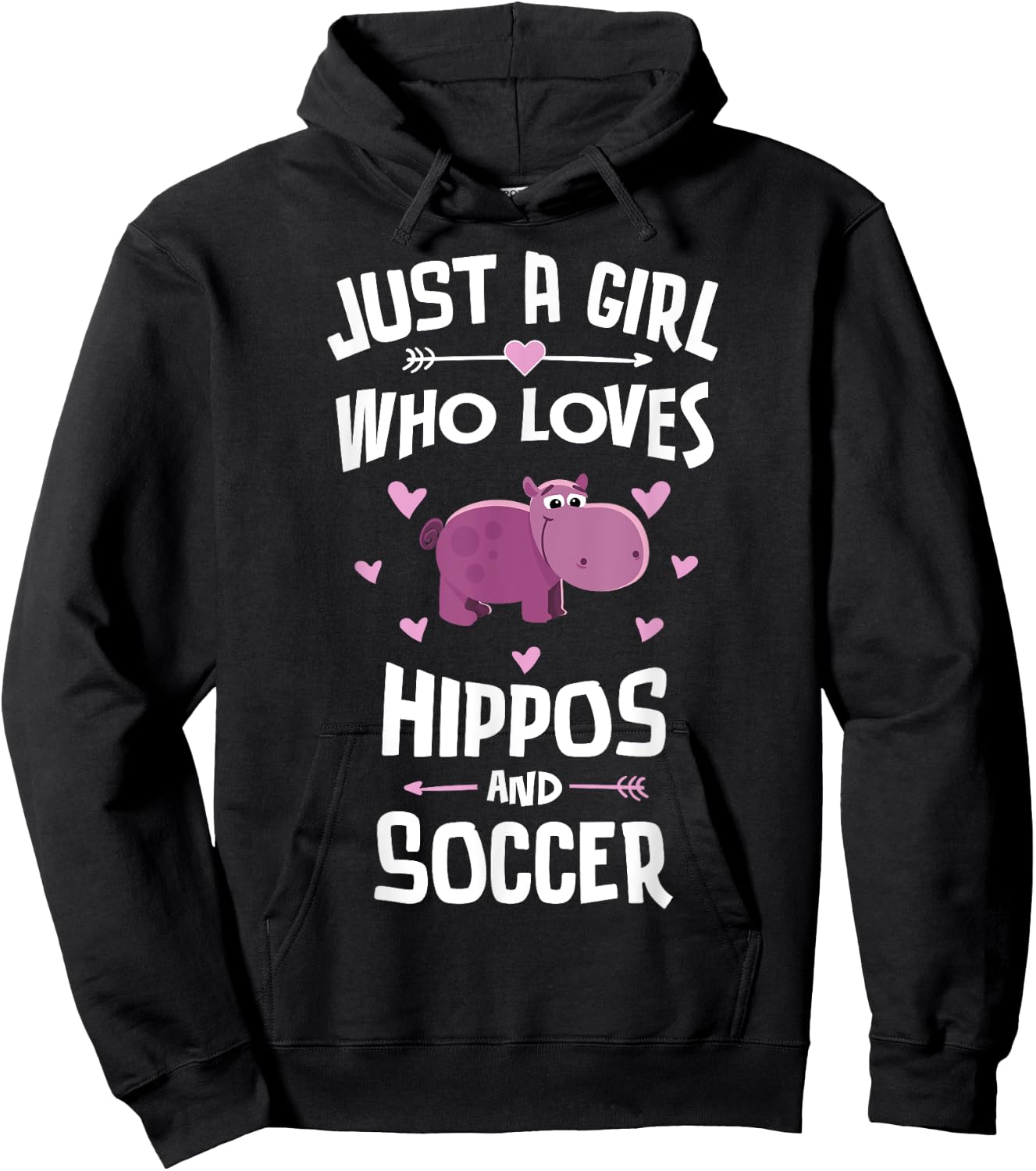 Hippos And Soccer Gifts for Girls Women Hoodie - Hoodie | Black