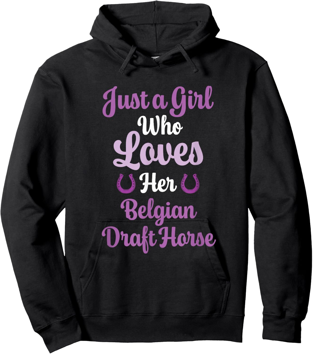 Belgian Draft Horse Gift : Love Belgian Draft Horse Hoodie - Hoodie | Black