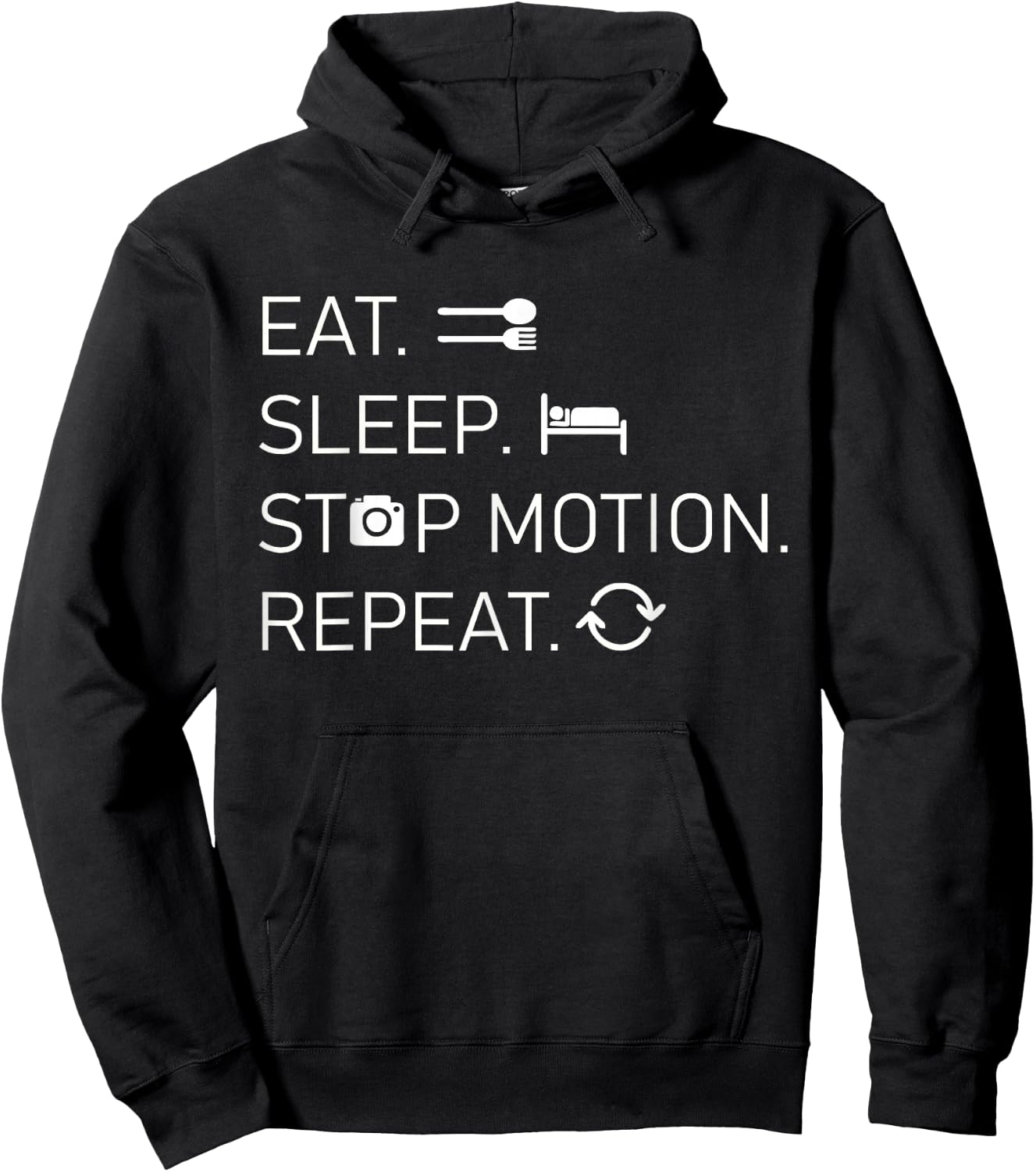 Stop Motion - Eat Sleep Repeat - Film Technology Hoodie - Hoodie | Black