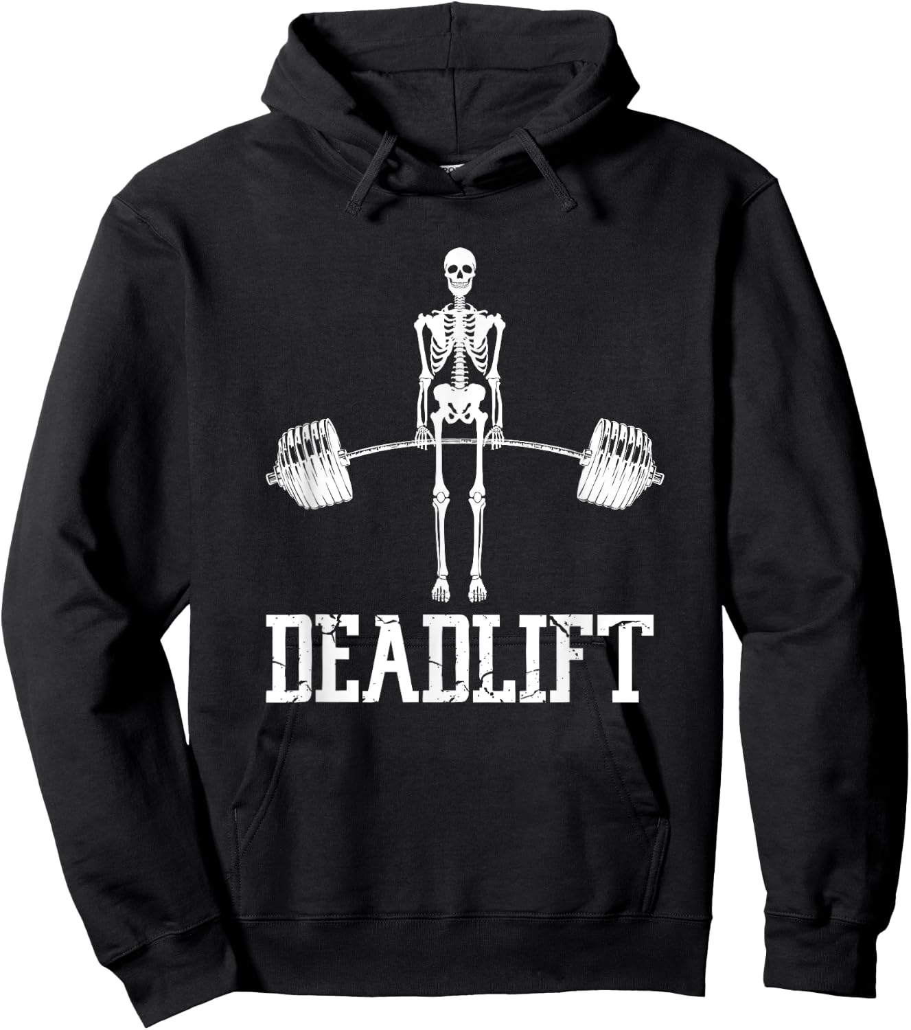 Skeleton Dead Lift Funny Halloween Lifting Weights Vintage Hoodie - Hoodie | Black