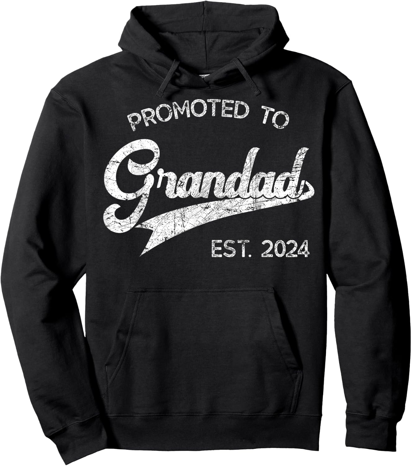 Retro Soon to Be Grandad est. 2024 Funny Promoted to Grandad Hoodie - Hoodie | Black