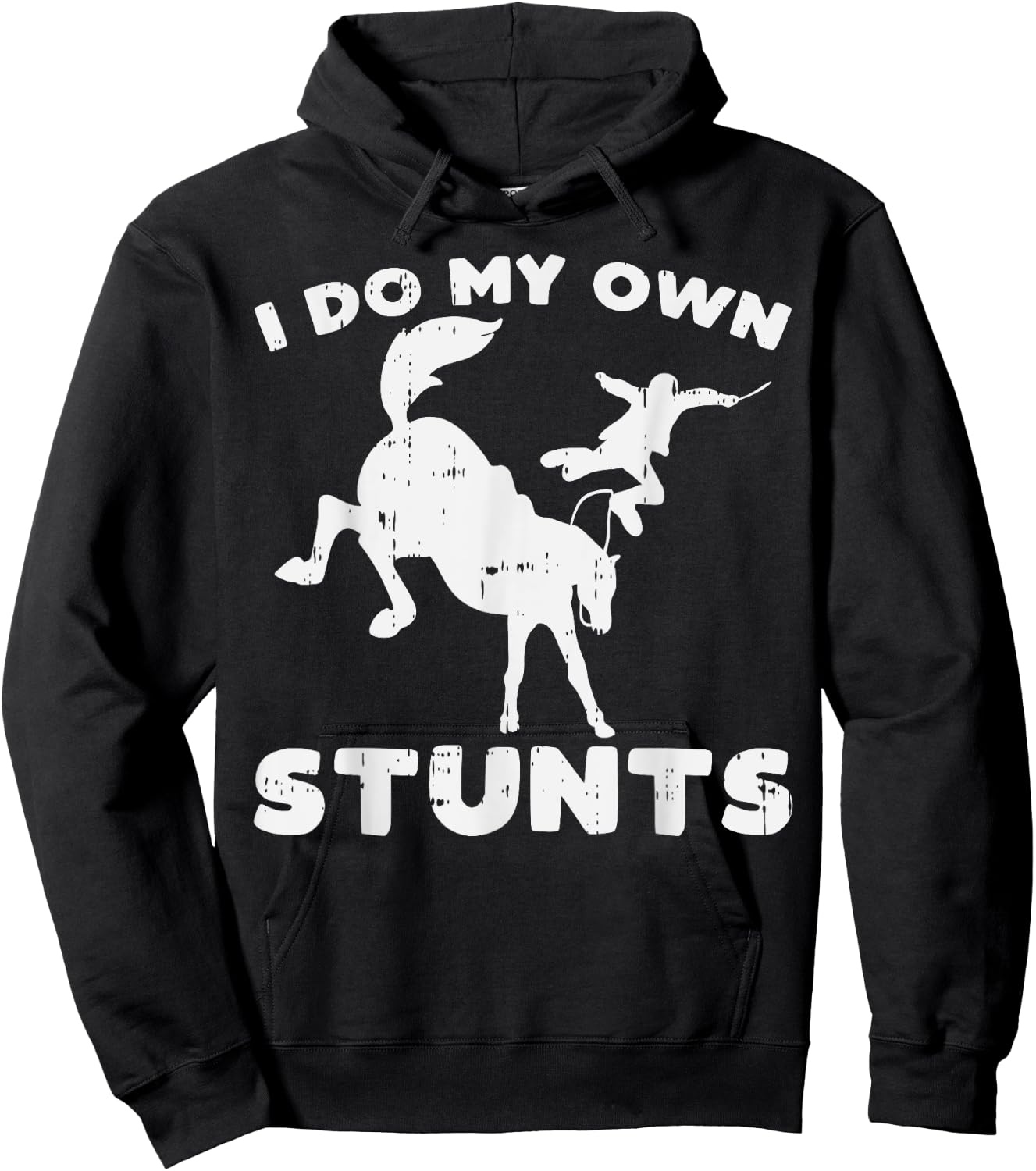 Do My Own Stunts Horse Funny Broken Bone Equestrian Gift Hoodie - Hoodie | Black