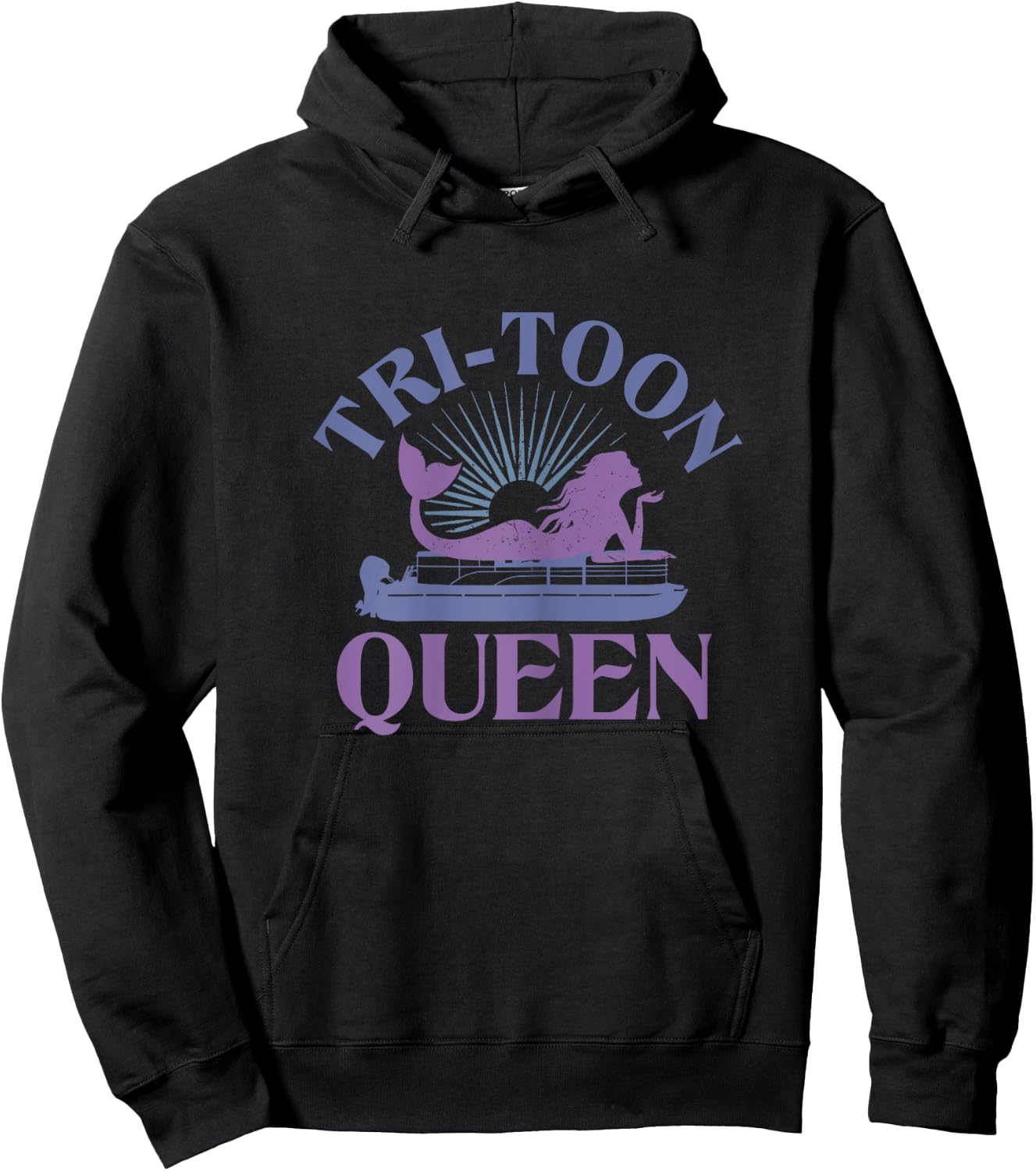 Tritoon Queen Flatboat Pontoon Boat Life Tri-Toon Hoodie - Hoodie | Black