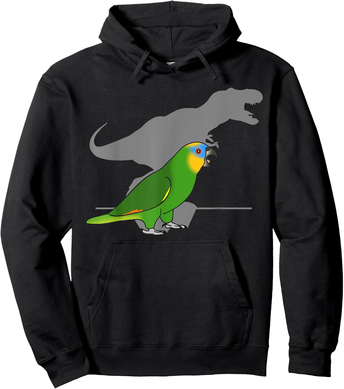T-rex Orange winged Amazon Parrot Dinosaur Birb memes Hoodie - Hoodie | Black