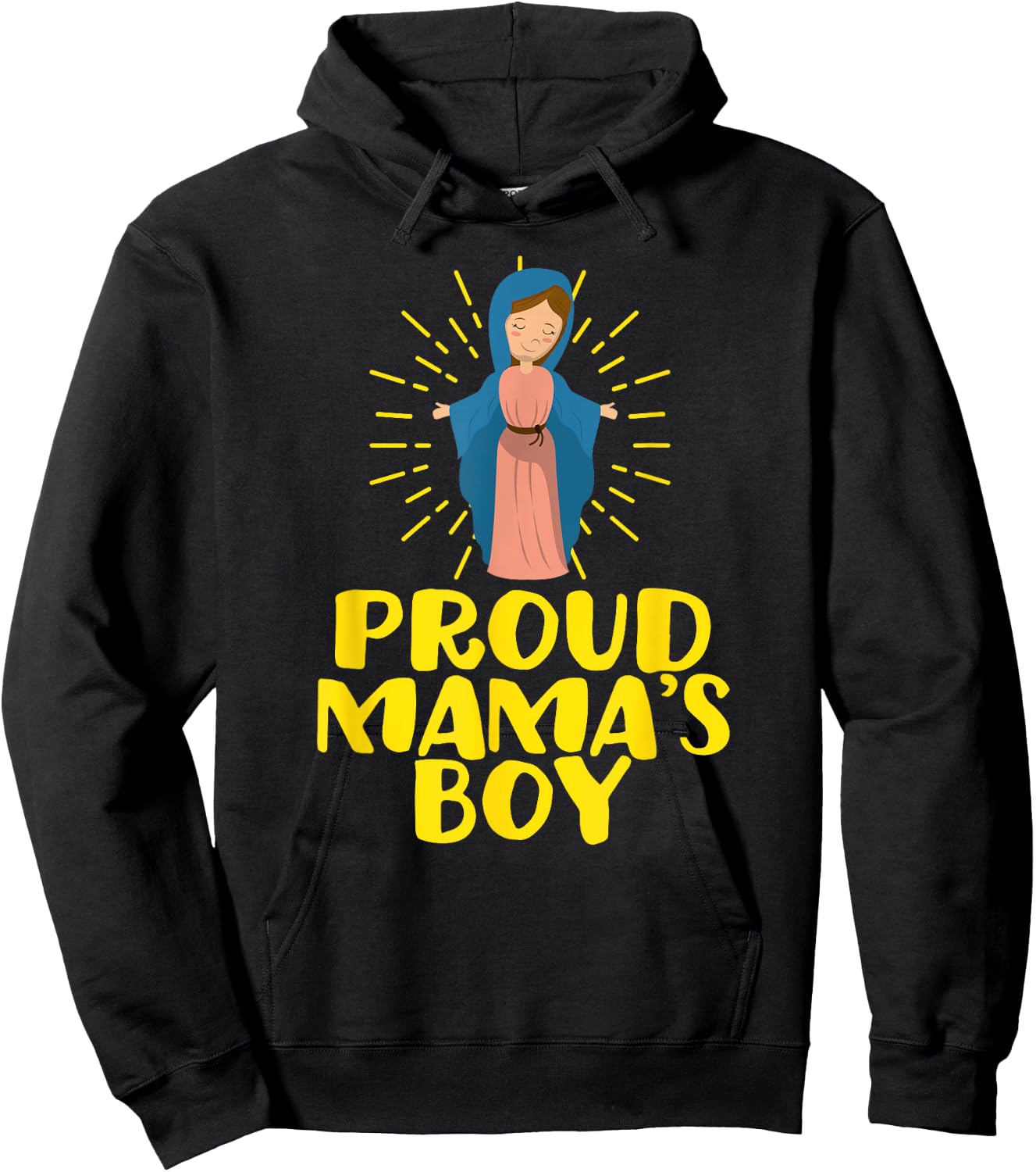 Proud Mama's Our Lady Blessed Cute Catholic Boy Men Hoodie - Hoodie | Black