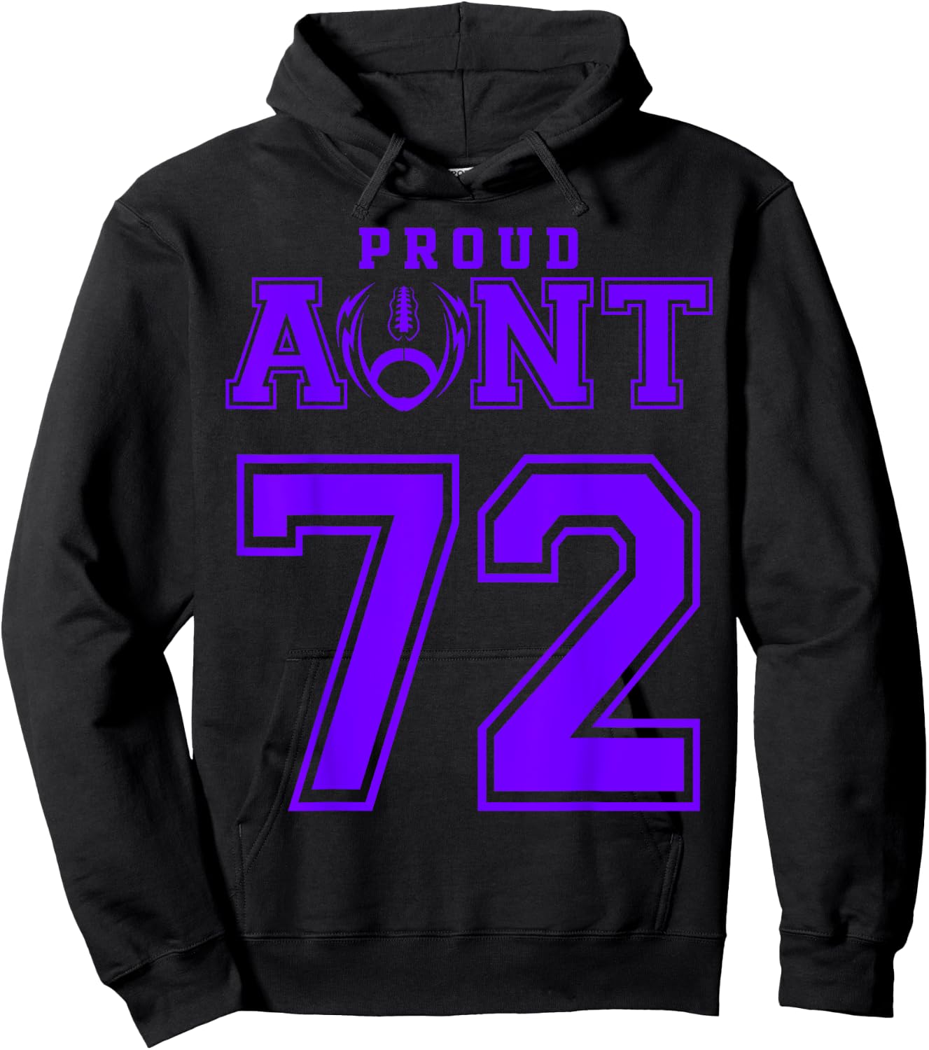 Custom Proud Football Aunt Number 72 P Personalized Hoodie - Hoodie | Black