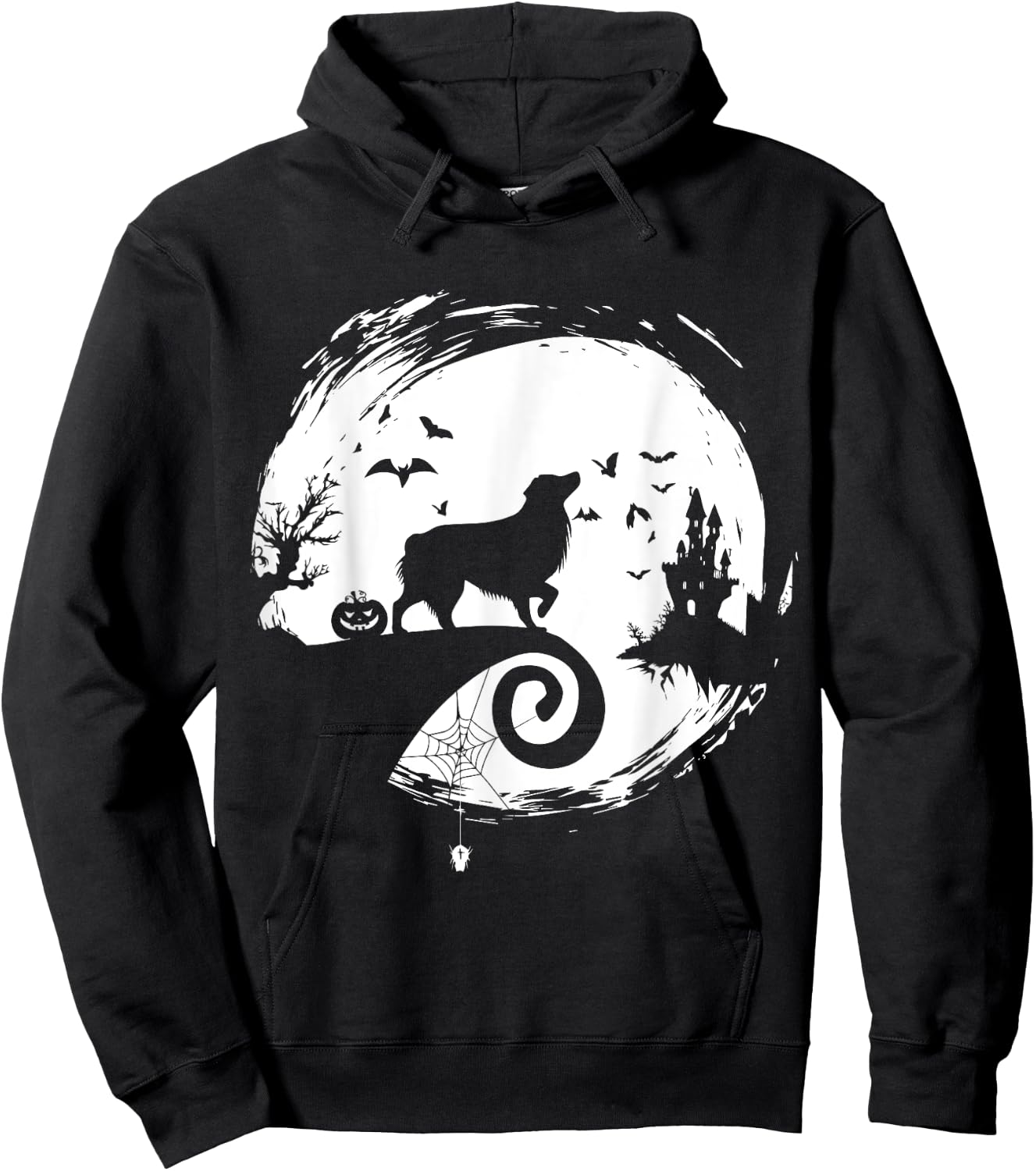 Aussie Halloween Costume Moon Silhouette Creepy Hoodie - Hoodie | Black