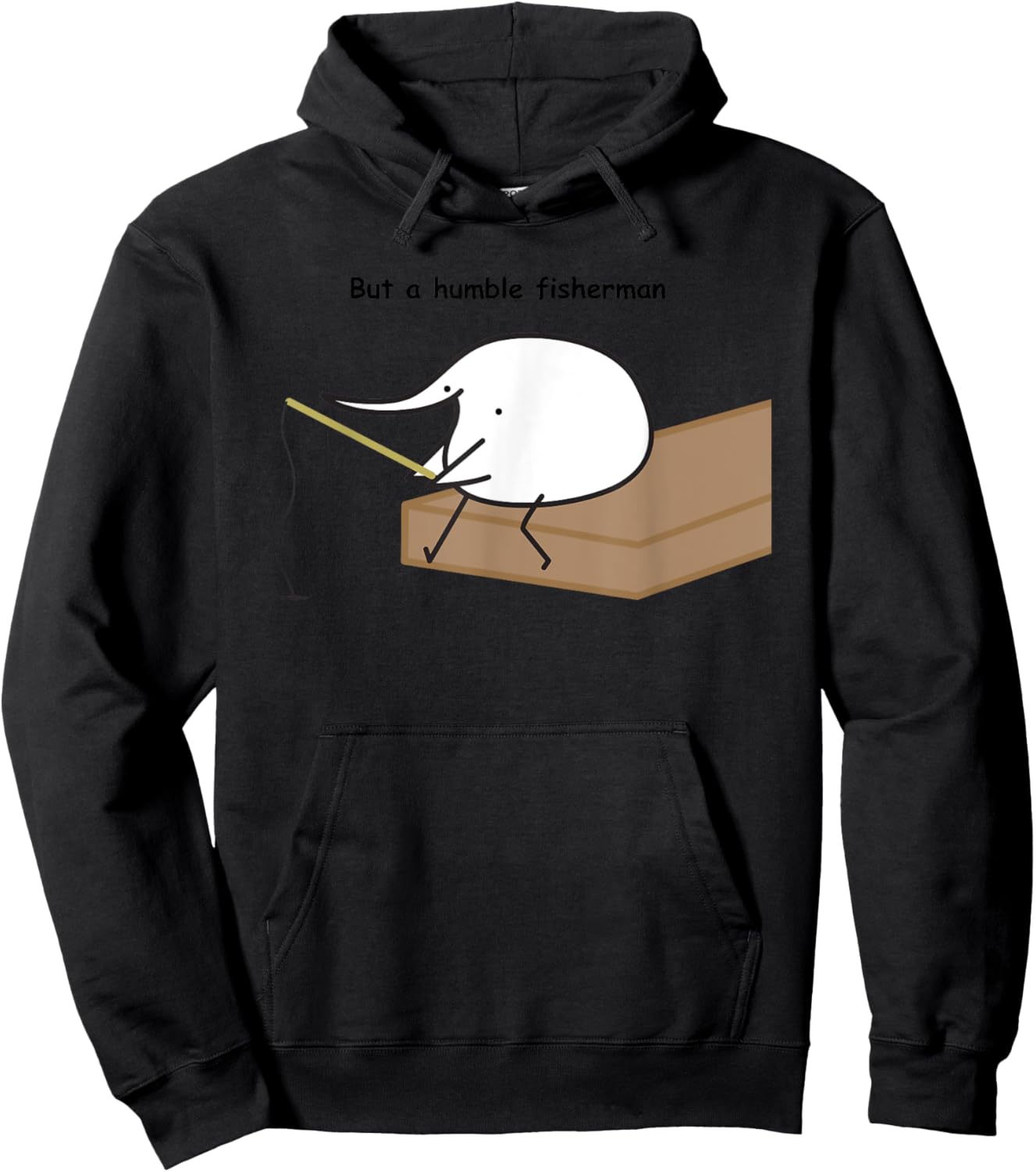 Berd But A Humble Fisherman , Small, Grey Hoodie - Hoodie | Black