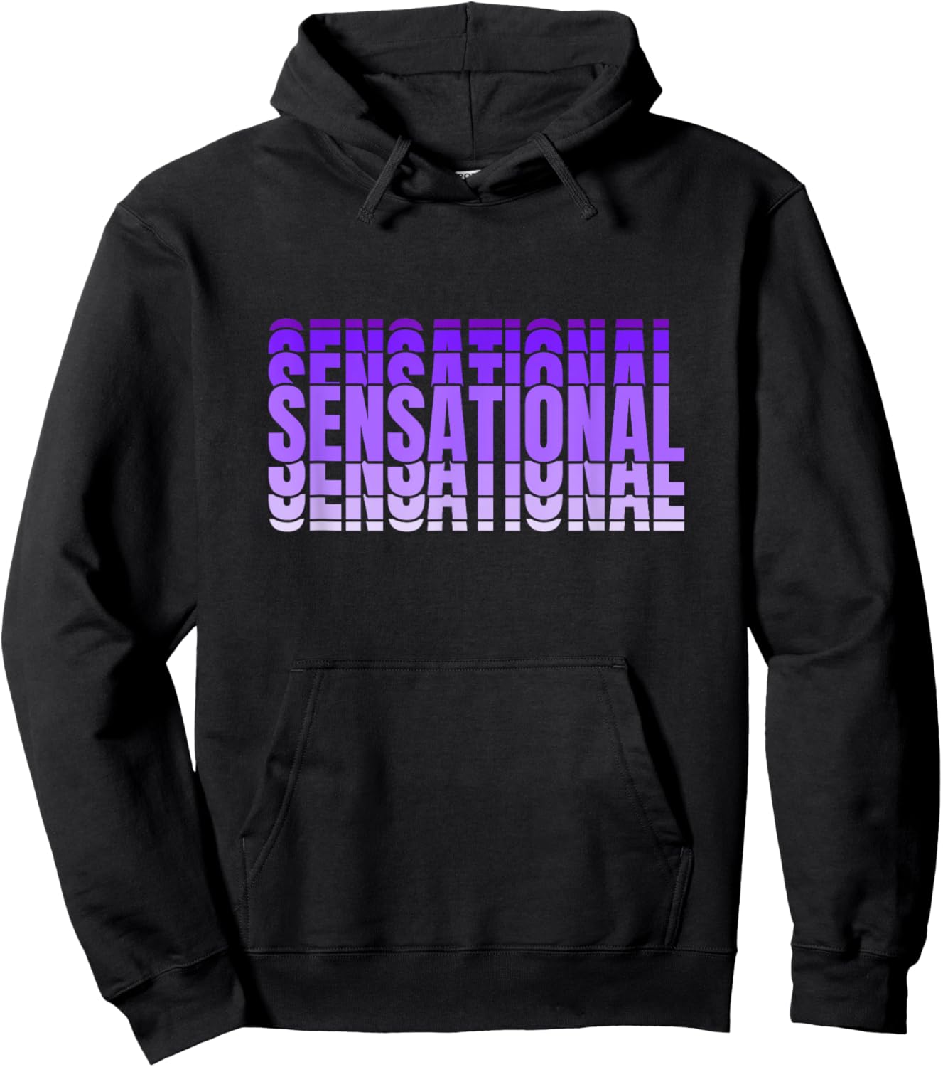 Purple Sensational Purple Color Graphic Hoodie - Hoodie | Black