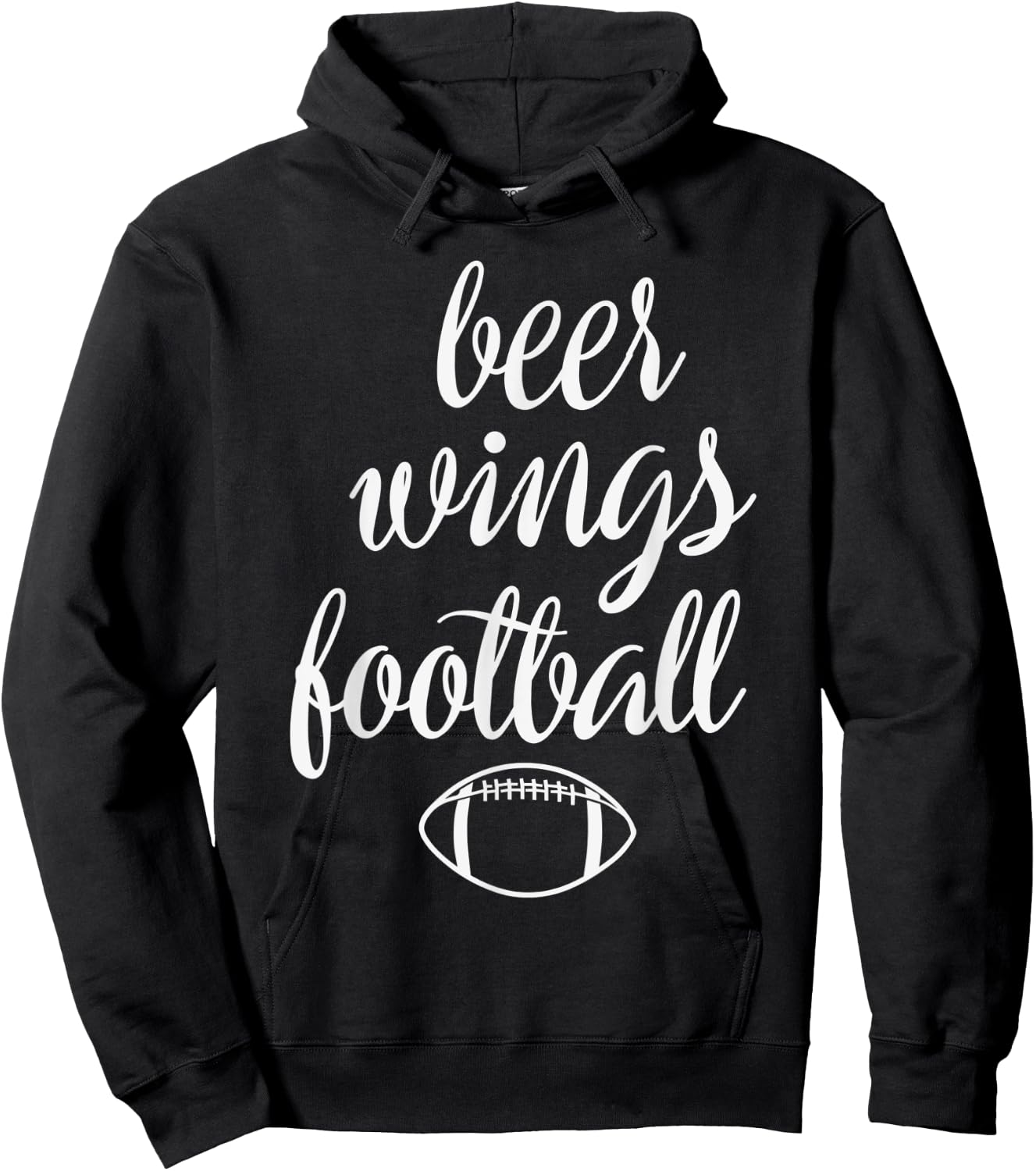 Beer Wings & Football Quote - Funny Football Lover Game Day Hoodie - Hoodie | Black