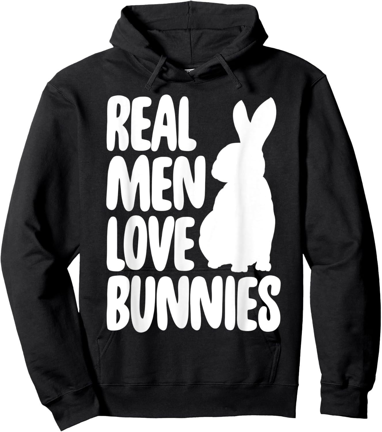 Funny Real Men Love Bunnies Shirt Bunny Lovers Gifts Hoodie - Hoodie | Black