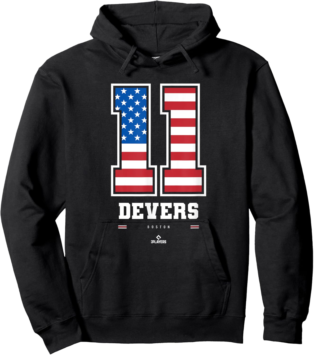 Rafael Devers - US Flag Number Hoodie - Hoodie | Black