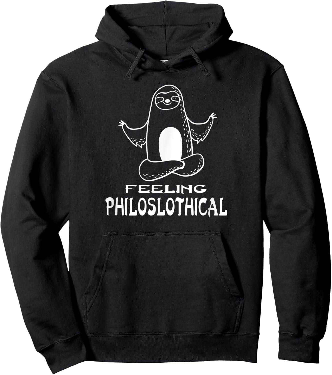 Feeling Philoslothical Funny Sloth Lazy Meditation Hoodie - Hoodie | Black
