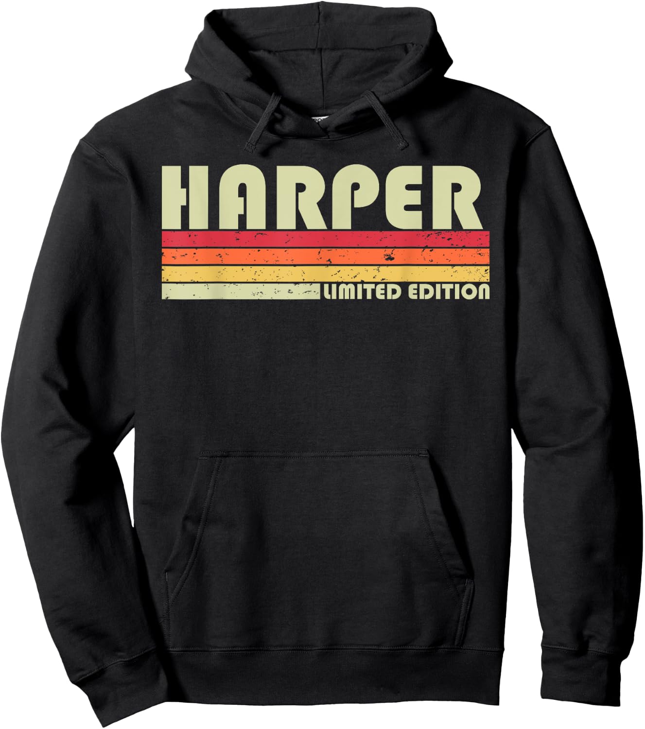 HARPER Surname Funny Retro Vintage 80s 90s Birthday Reunion Hoodie - Hoodie | Black