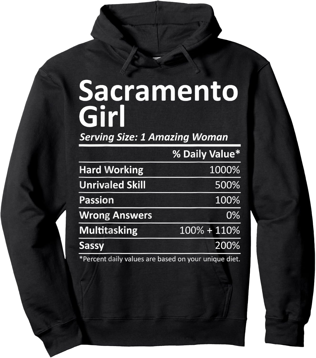 SACRAMENTO GIRL CA CALIFORNIA Funny City Home Roots USA Gift Hoodie - Hoodie | Black
