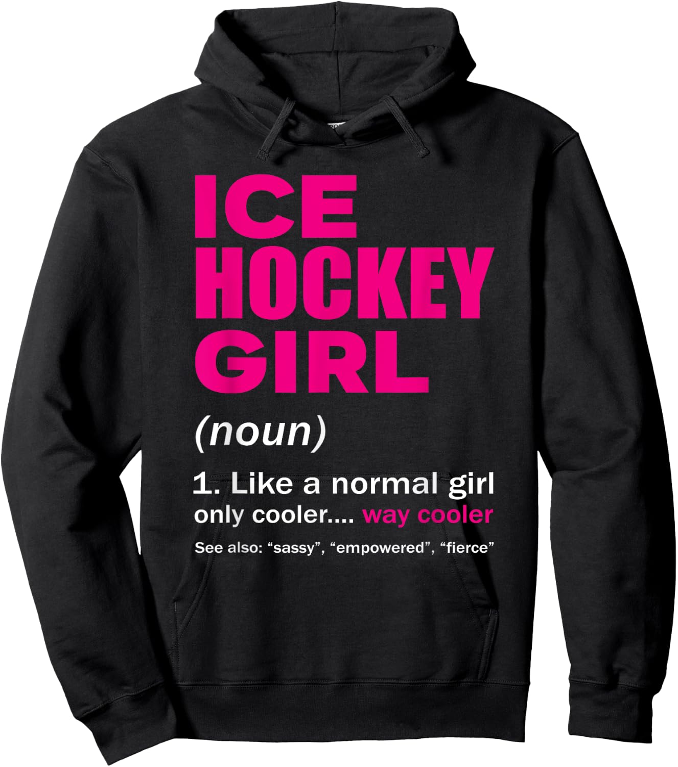 Ice Hockey Girl Sport Woman Ice Skating Gift Hoodie - Hoodie | Black