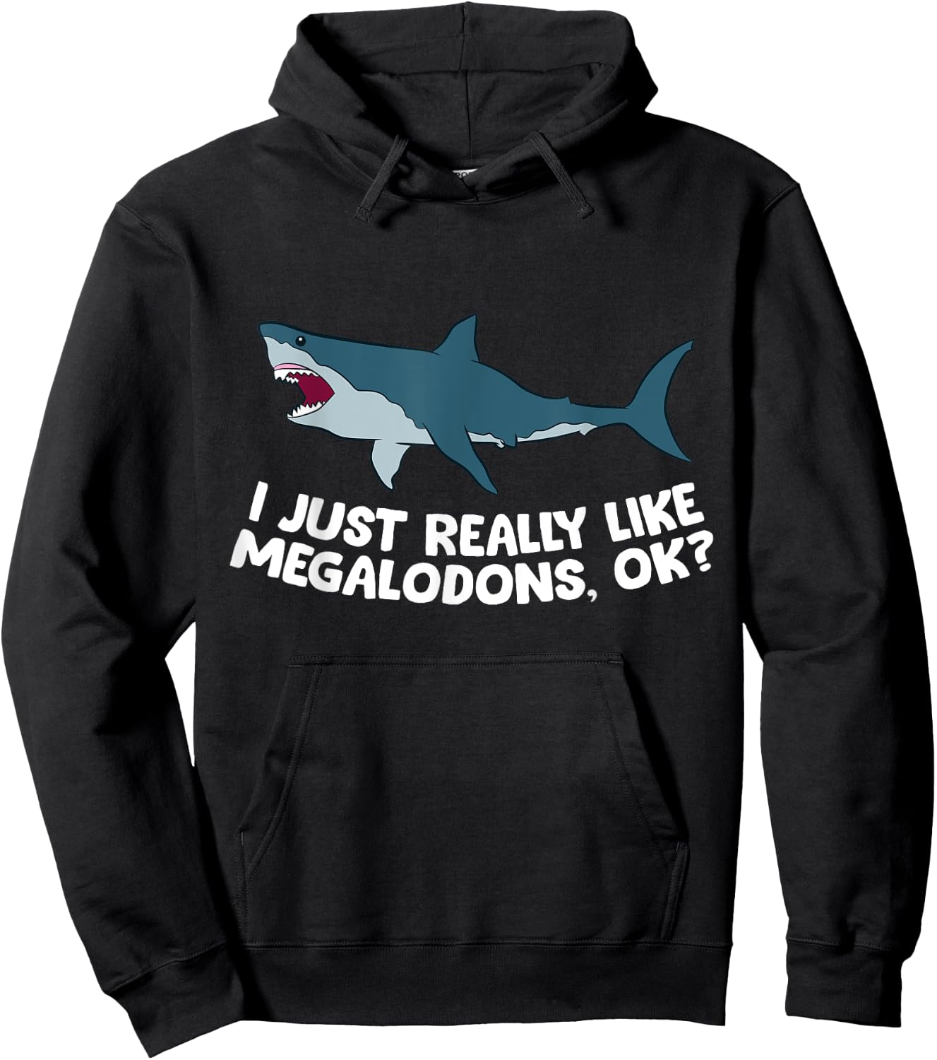 I Just Really Like Megalodon Sharks Love Megalodons Hoodie - Hoodie | Black
