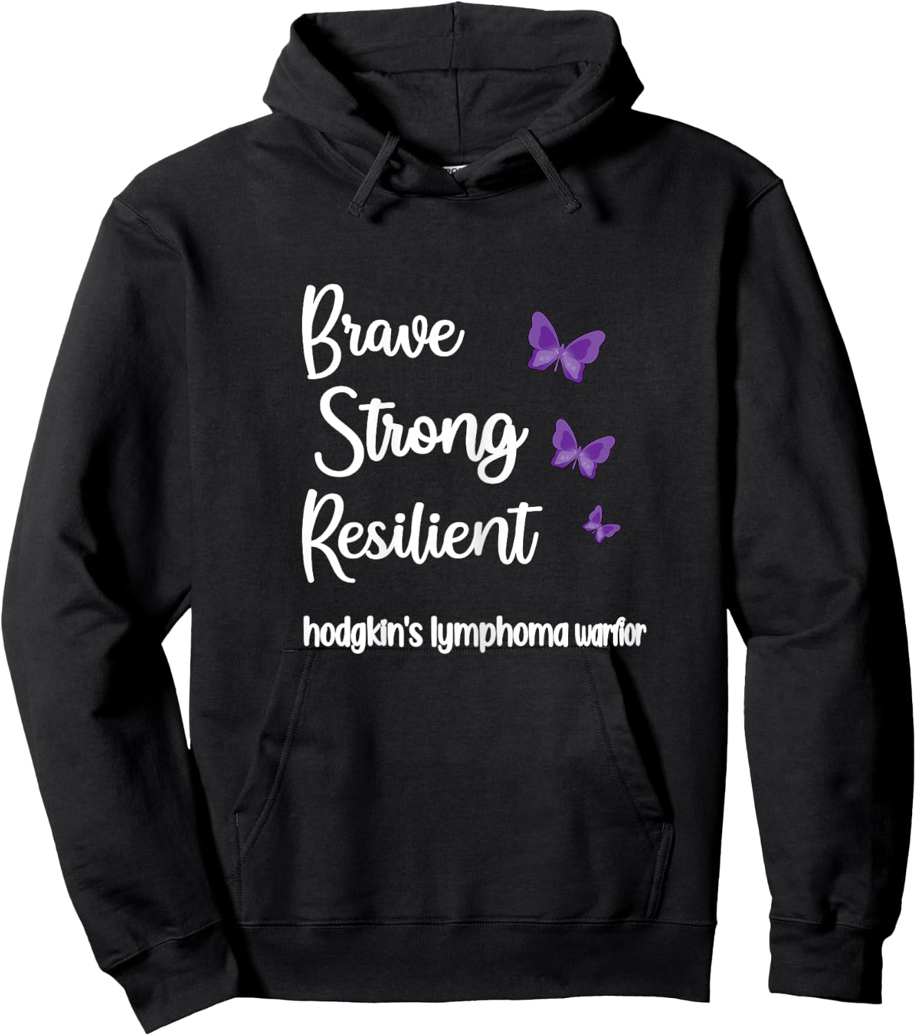Brave Strong Hodgkin's Lymphoma Survivor Cancer Warrior Hoodie - Hoodie | Black