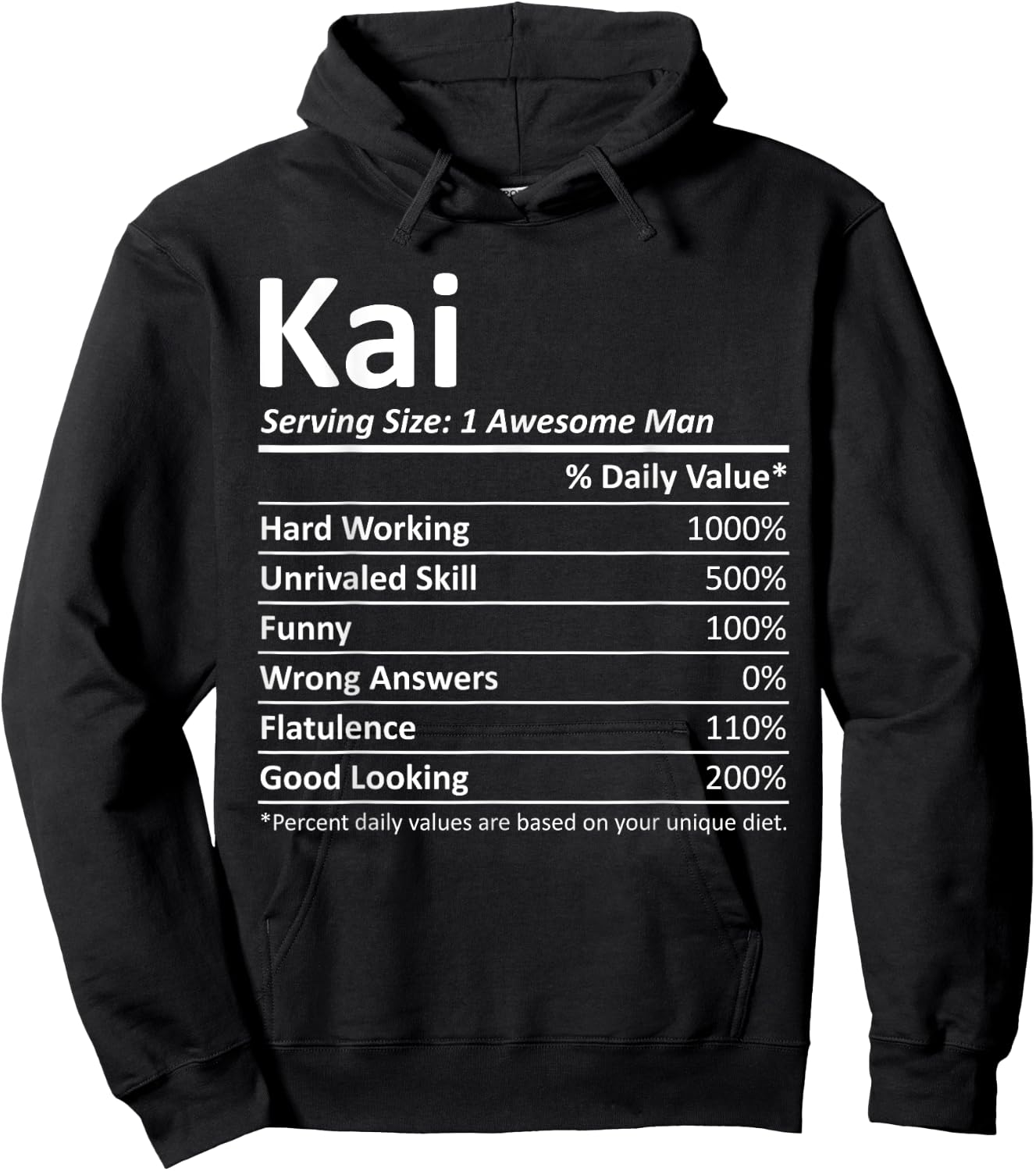 KAI Nutrition Funny Birthday Personalized Name Gift Hoodie - Hoodie | Black