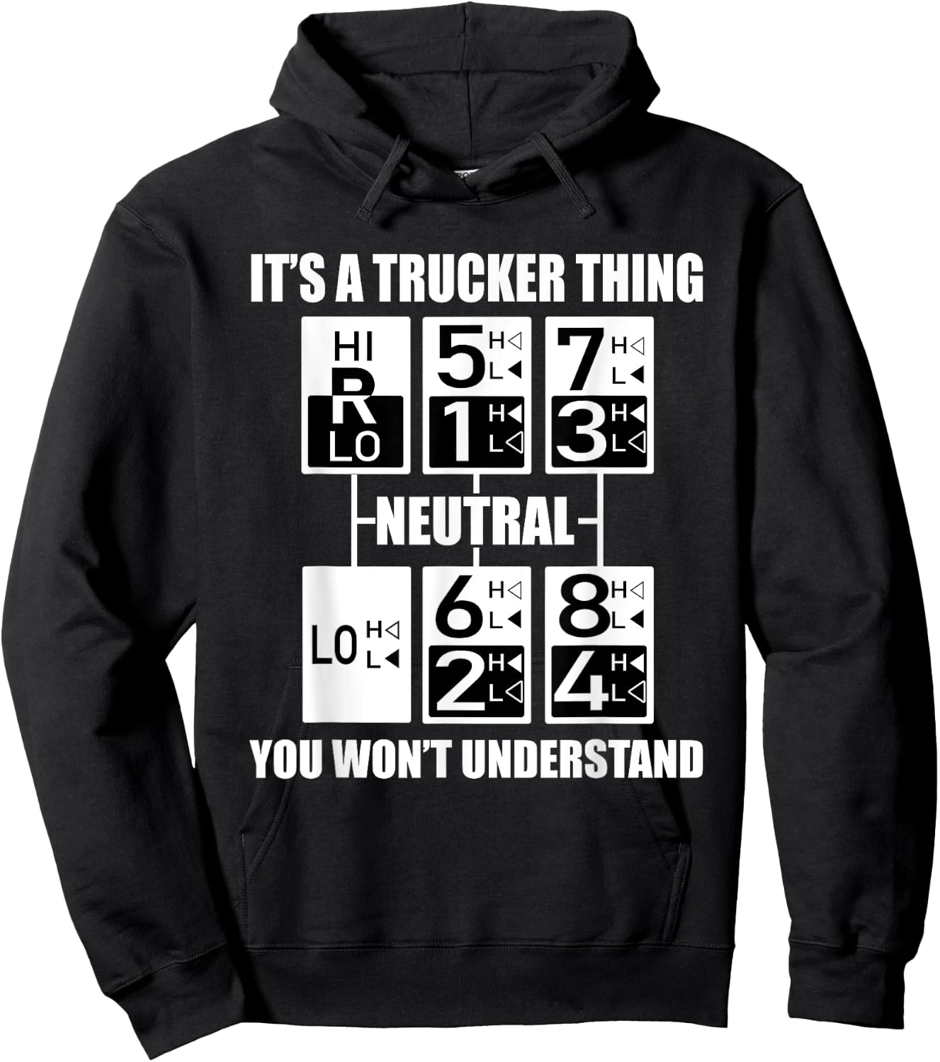 Truck Driver Gear Shift Gift Semi Big Rig Trucking Trailer Hoodie - Hoodie | Black