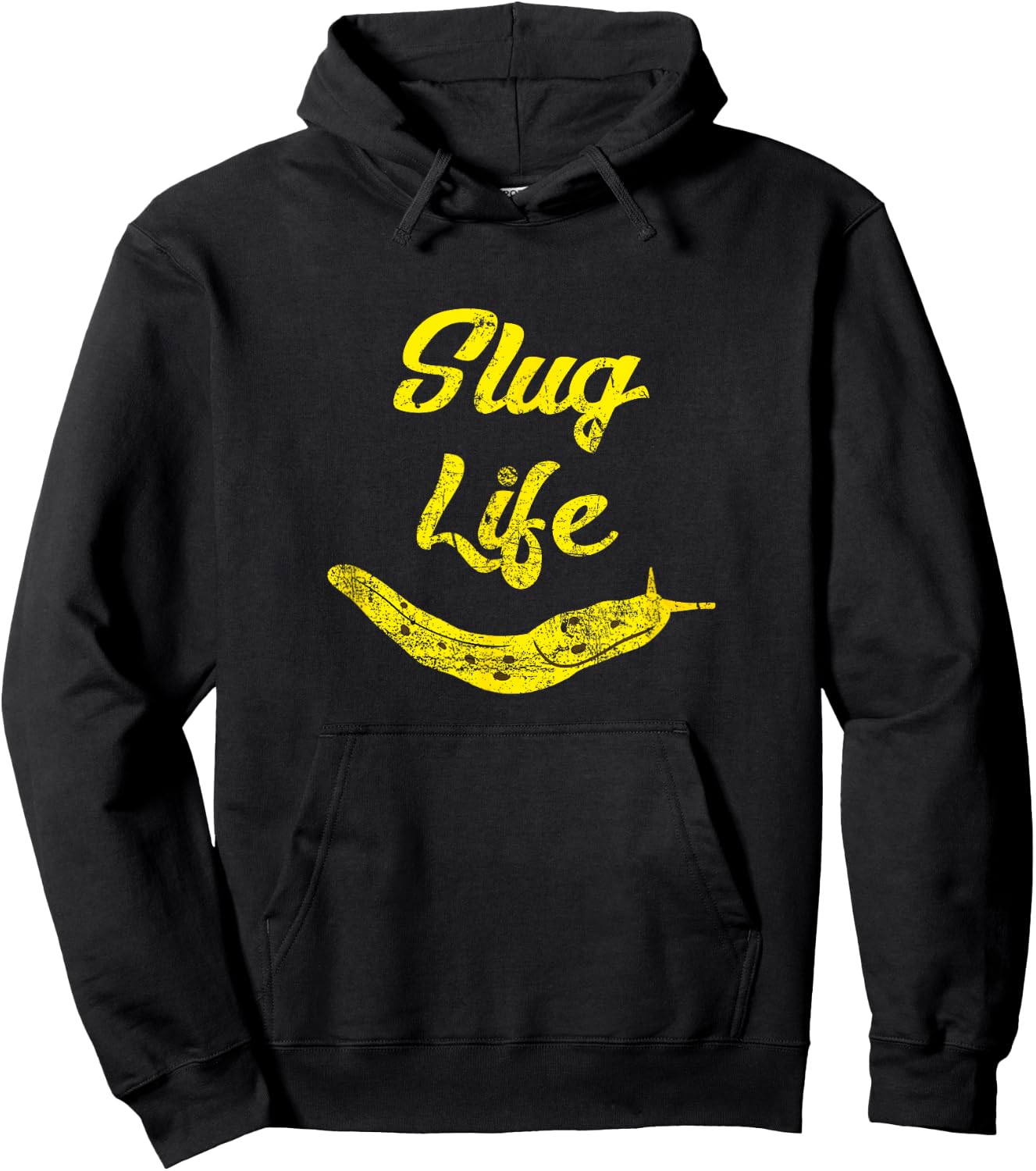 Slug Life Yellow Banana Slug Distressed Hoodie - Hoodie | Black