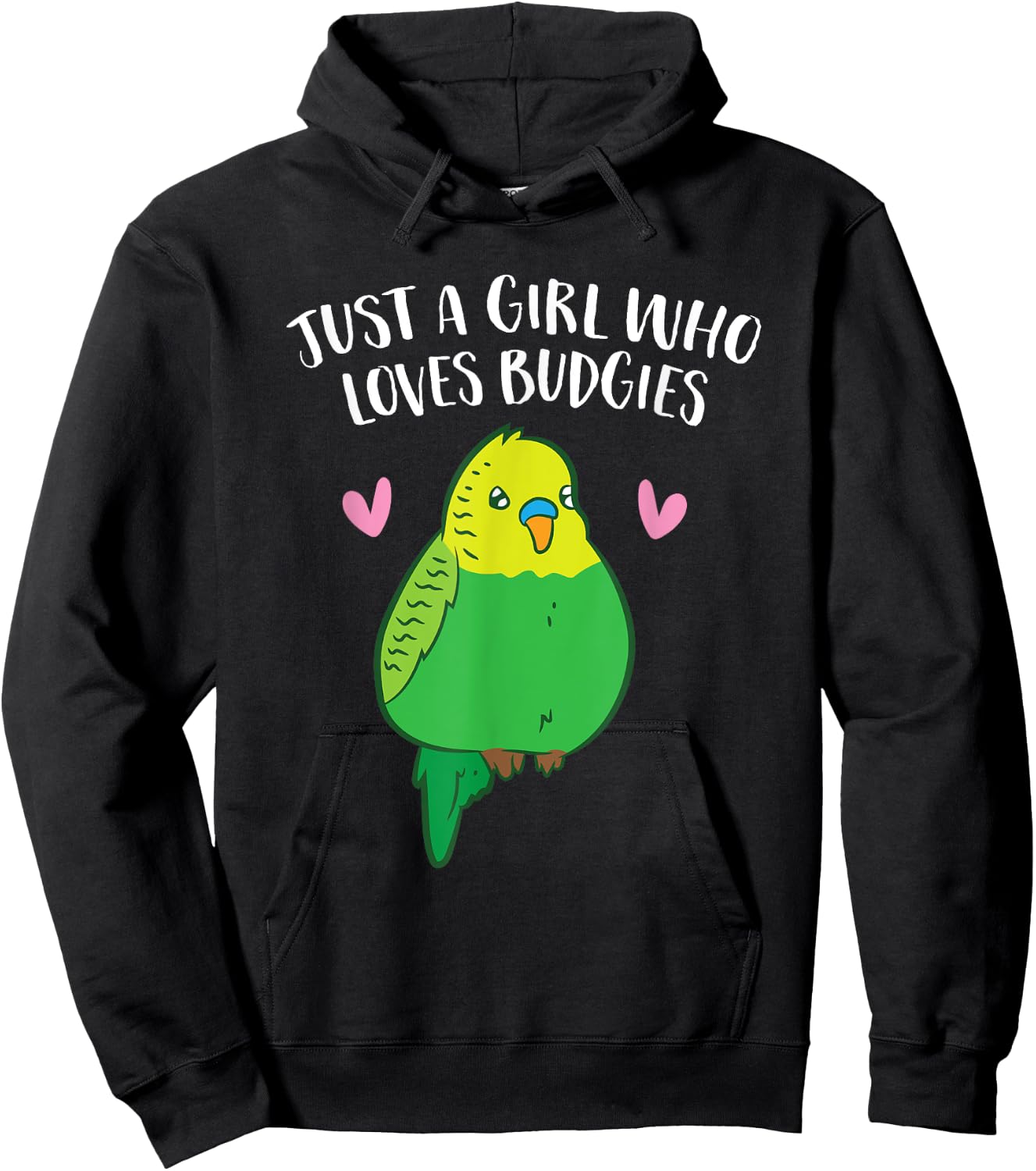 Just a Girl Who Loves Budgies Cute Birds Love Budgie Hoodie - Hoodie | Black